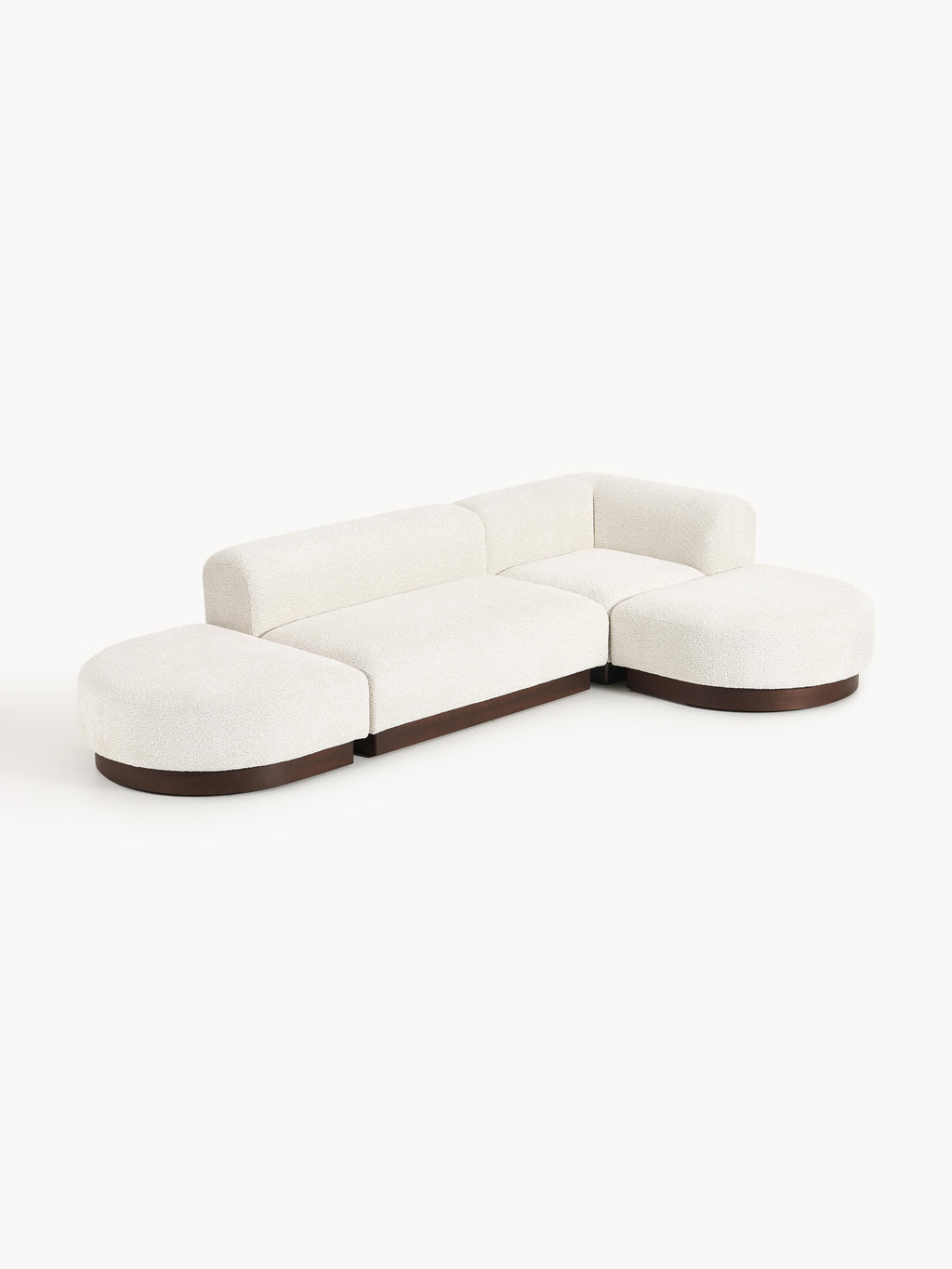 Modulares Ecksofa Natalie aus Teddy-Bouclé