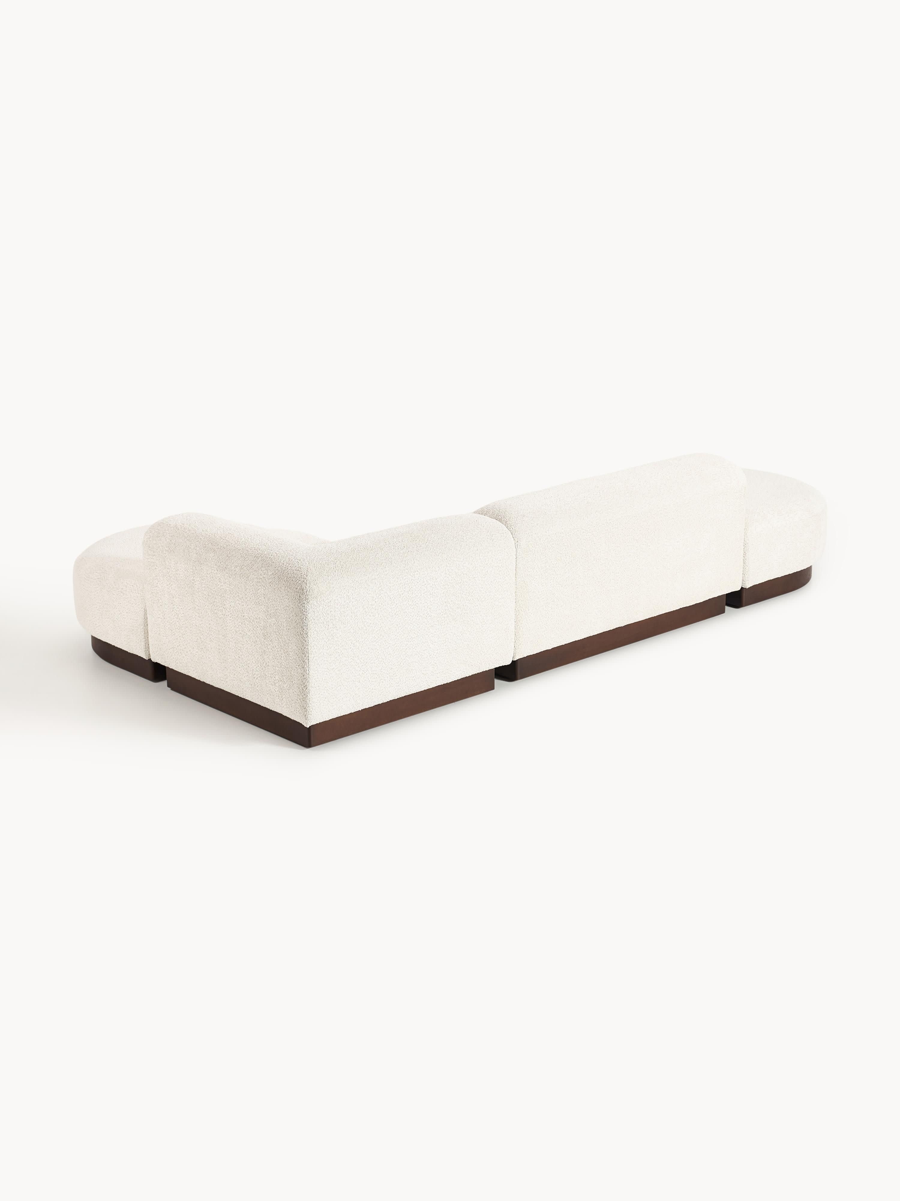 Modulares Ecksofa Natalie aus Teddy-Bouclé