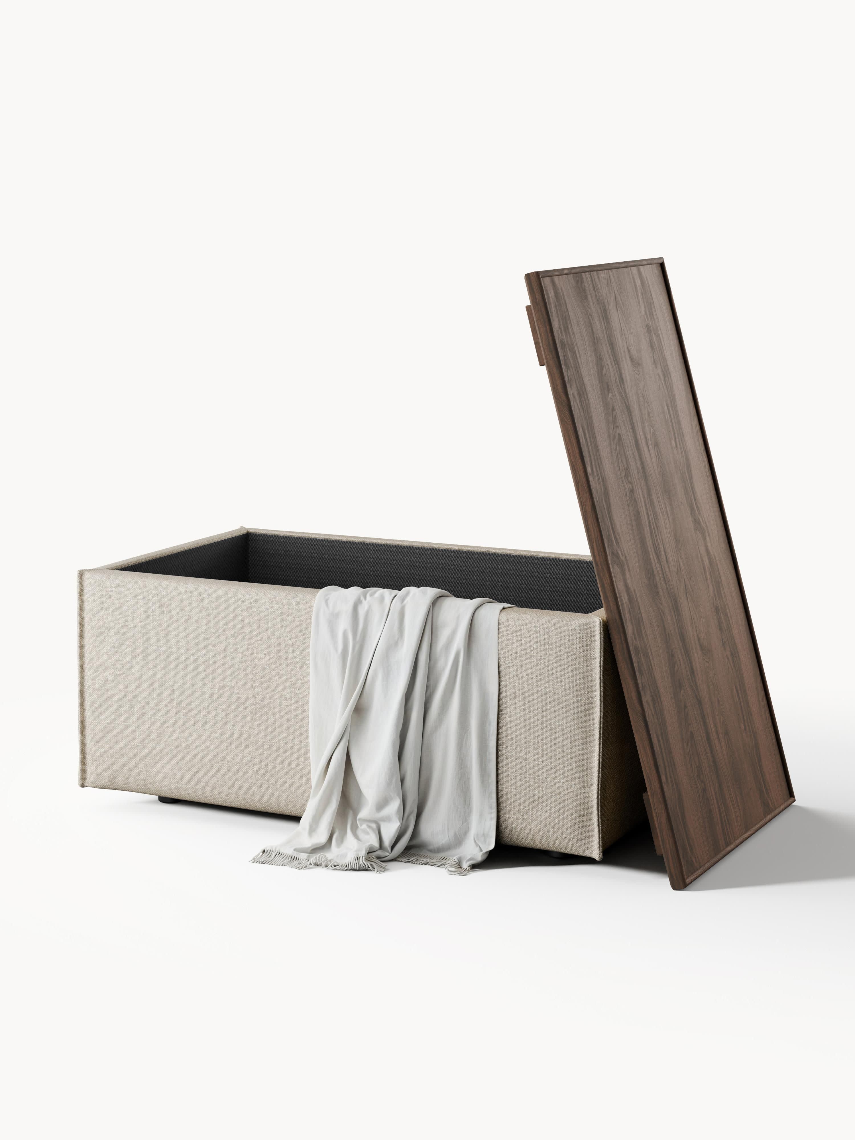 Sofa-Hocker Lennon aus Leinen-Mix mit Stauraum