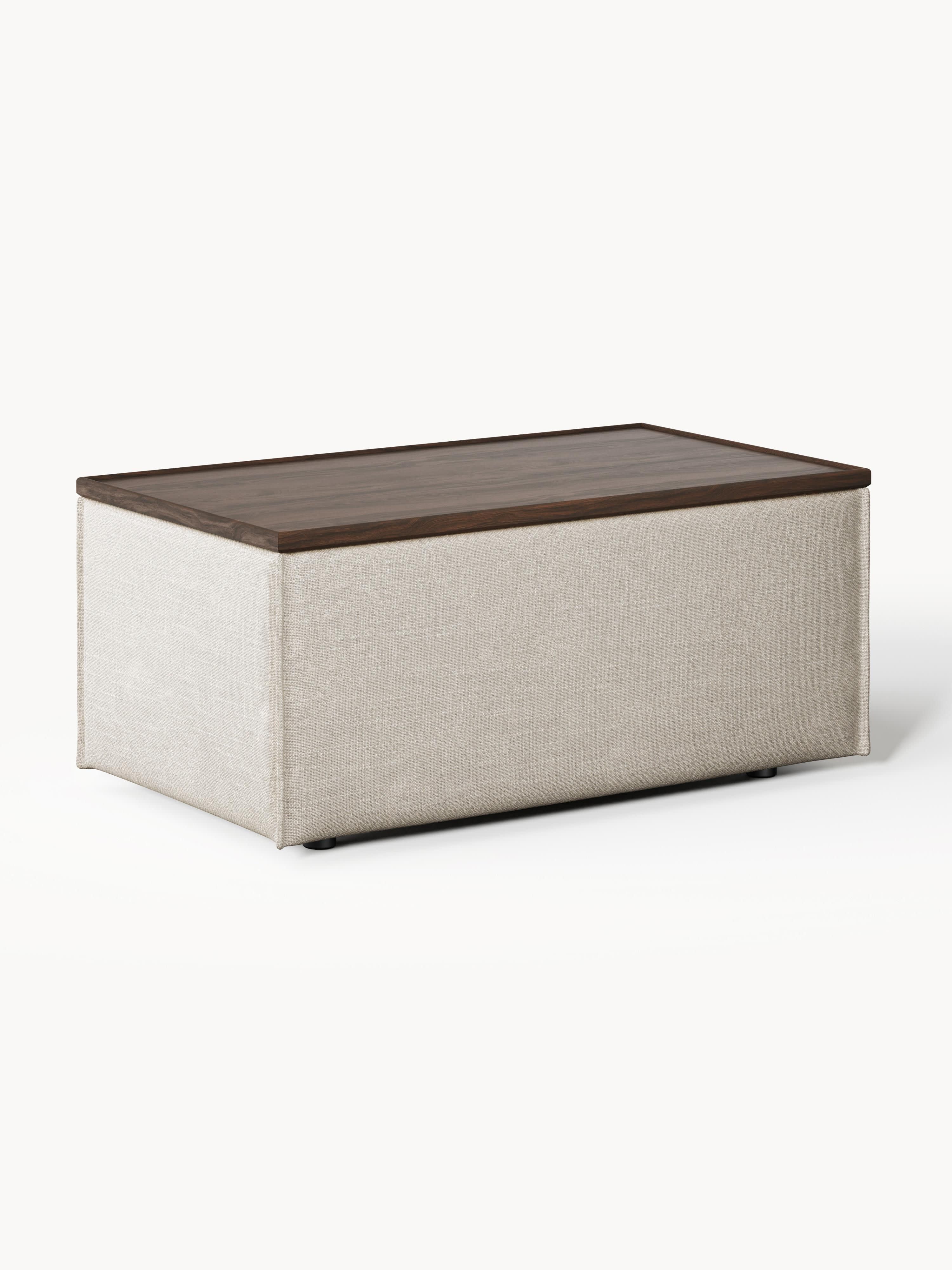 Galeriebild 1 - Sofa-Hocker Lennon aus Leinen-Mix mit Stauraum