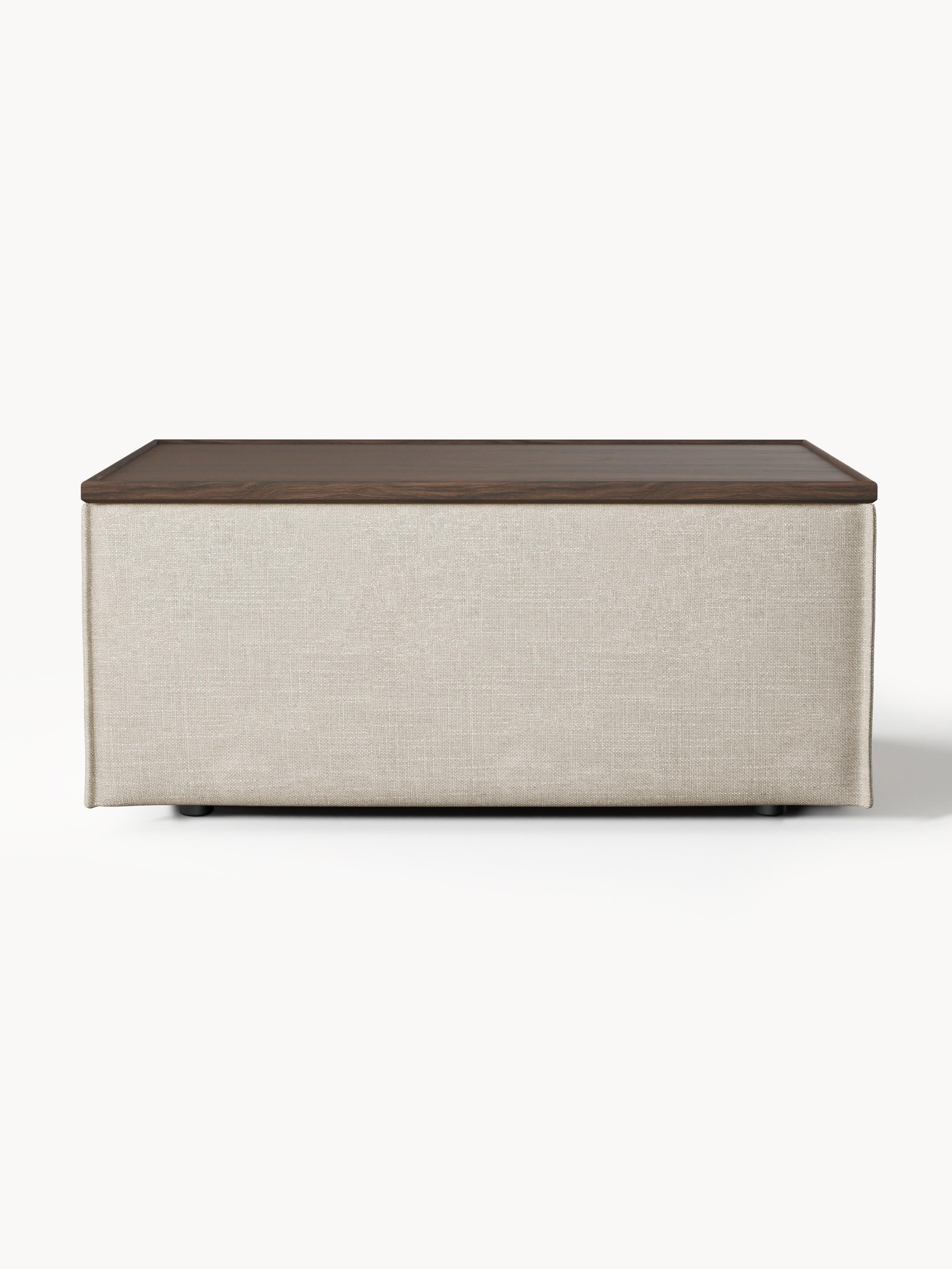 Sofa-Hocker Lennon aus Leinen-Mix mit Stauraum