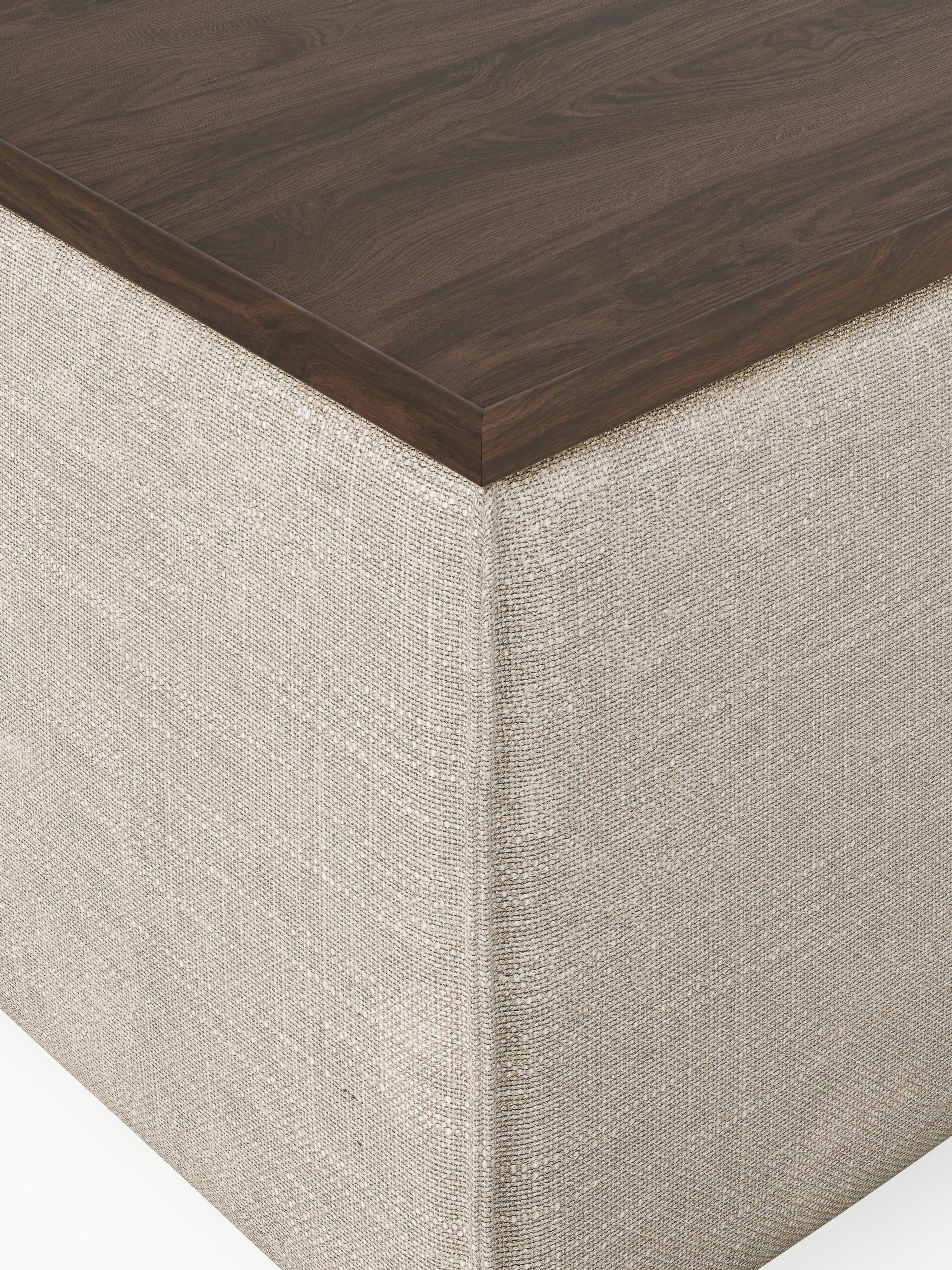 Sofa-Hocker Lennon aus Leinen-Mix mit Stauraum
