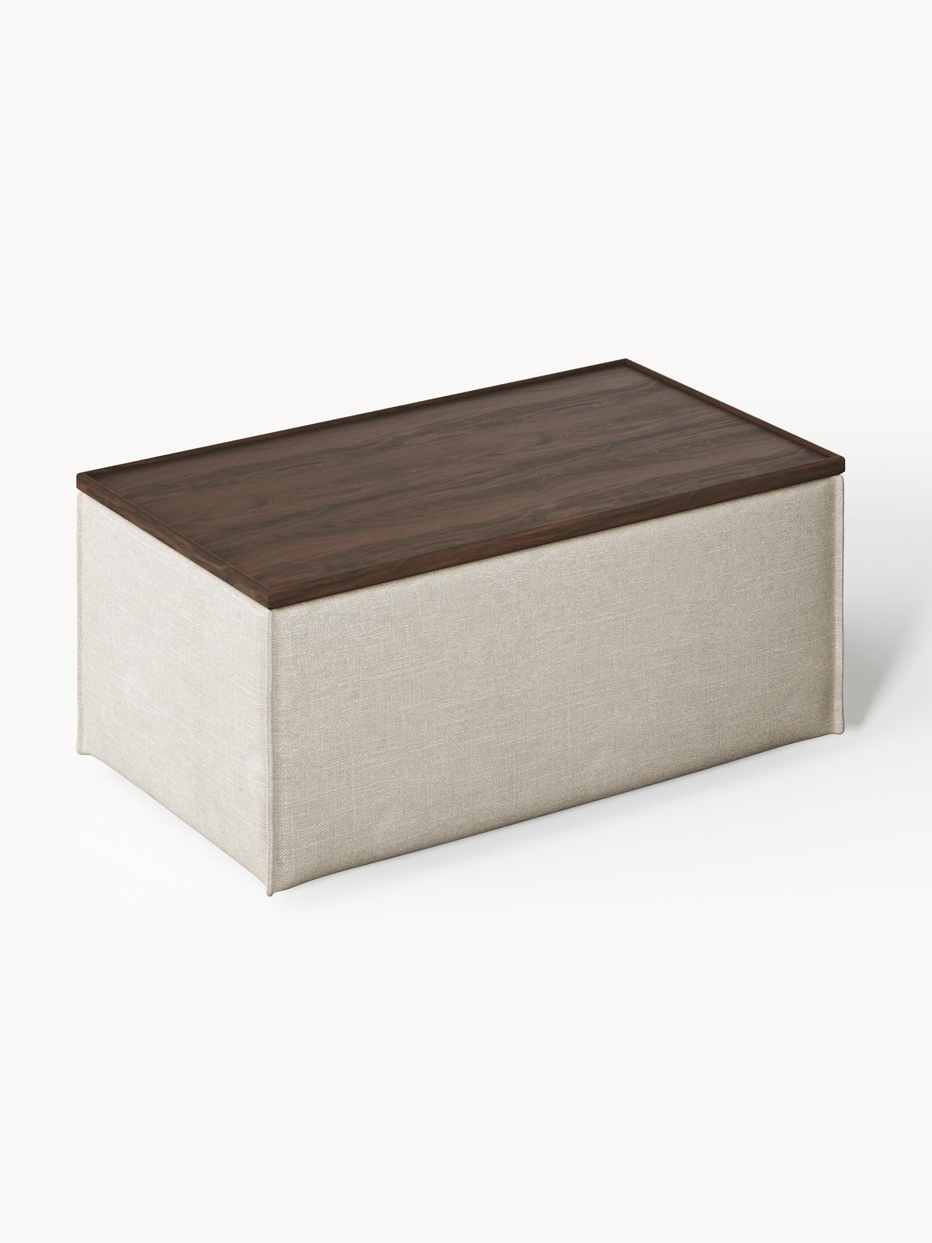 Sofa-Hocker Lennon aus Leinen-Mix mit Stauraum