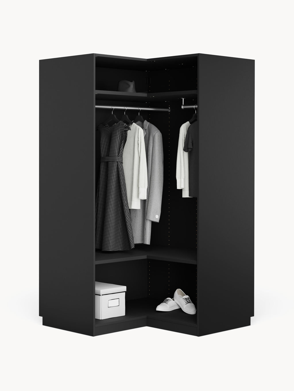 Modularer Eck-Kleiderschrank Leon, 115 cm Breite, in verschiedenen Größen