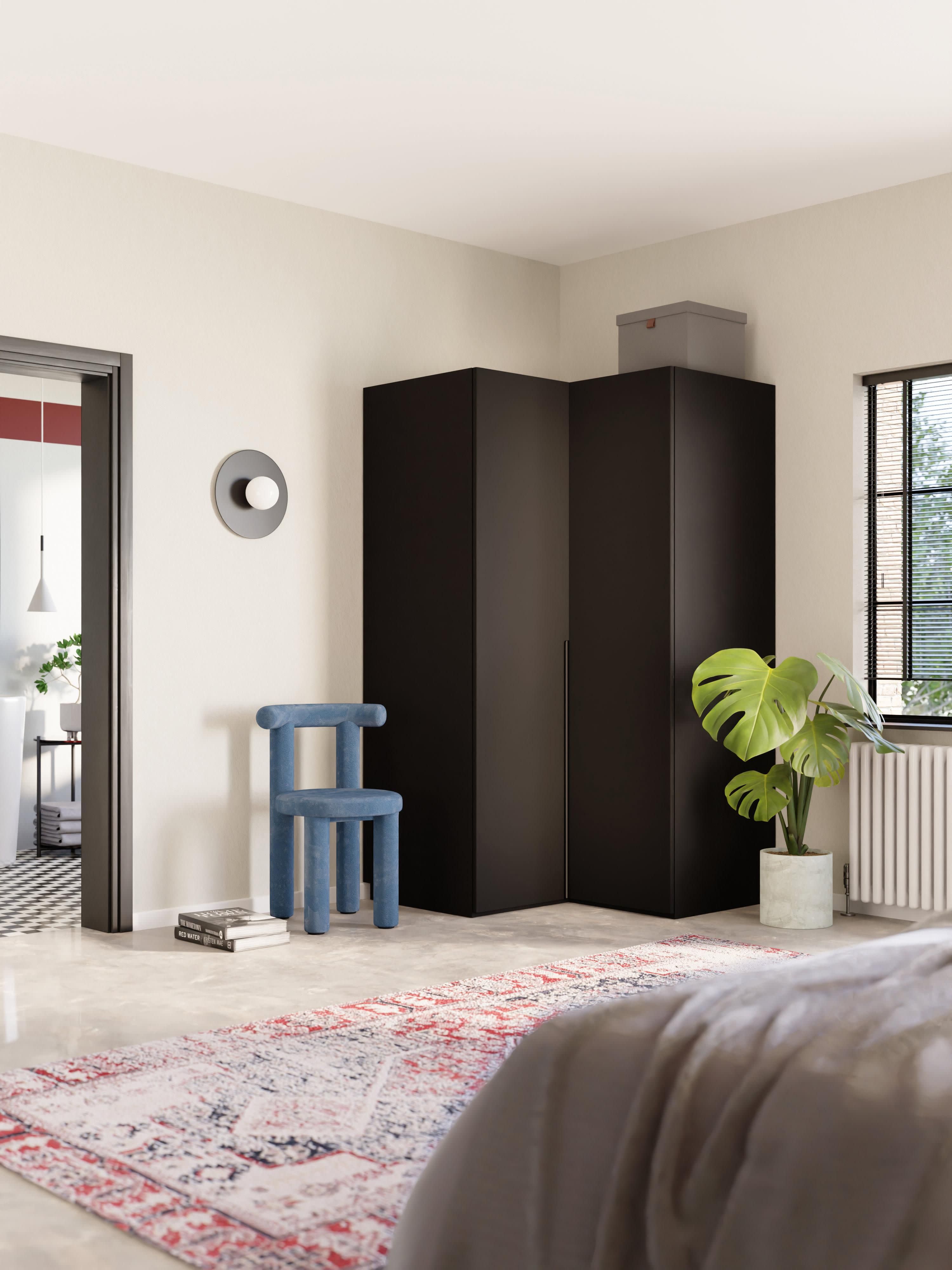 Modularer Eck-Kleiderschrank Leon, 115 cm Breite, in verschiedenen Größen