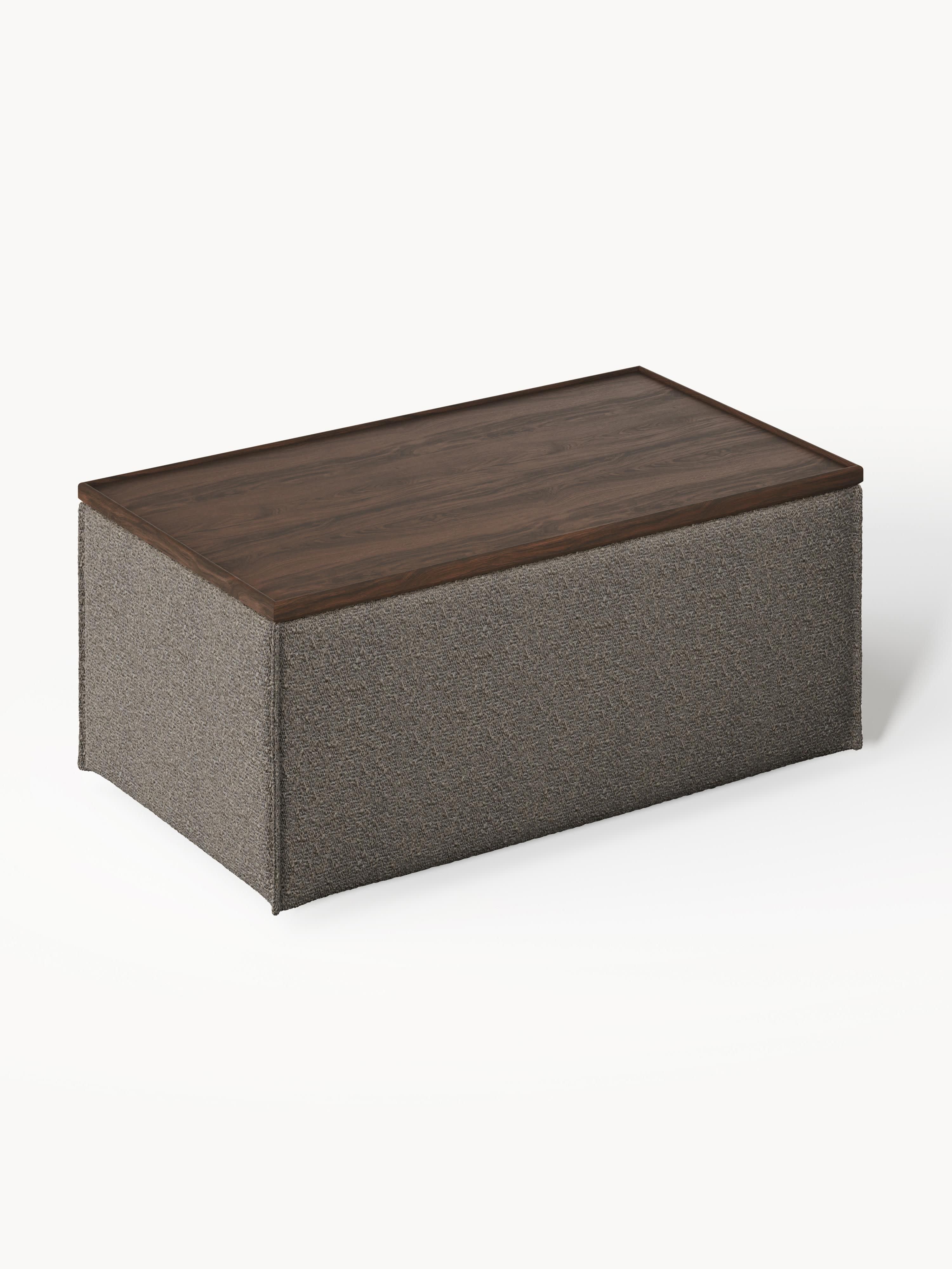 Sofa-Hocker Lennon aus Bouclé mit Stauraum