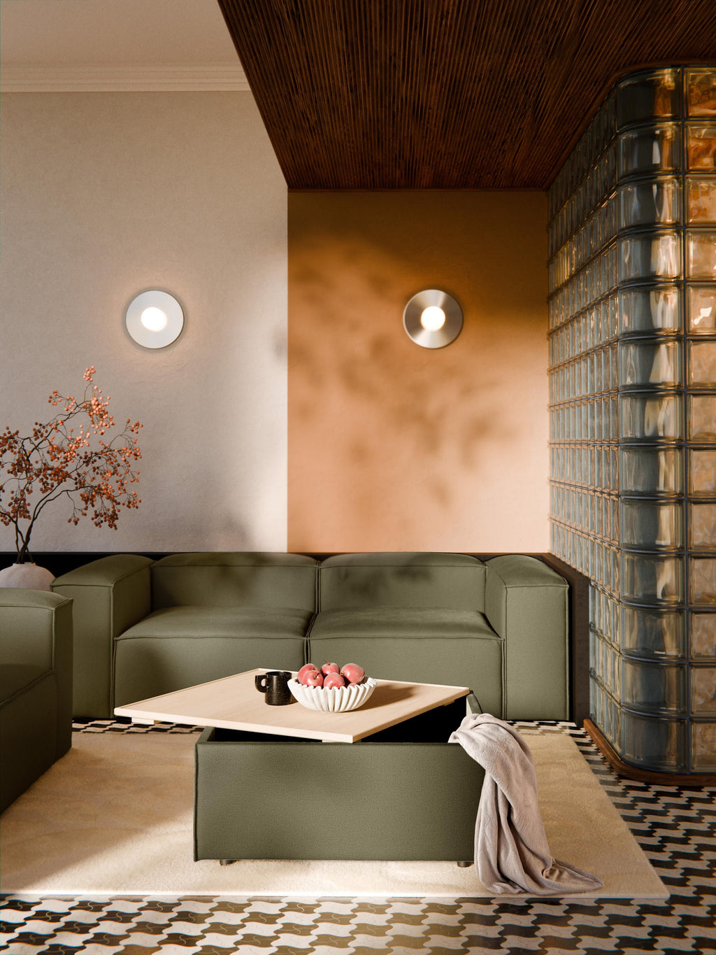 Sofa-Hocker Lennon mit Stauraum