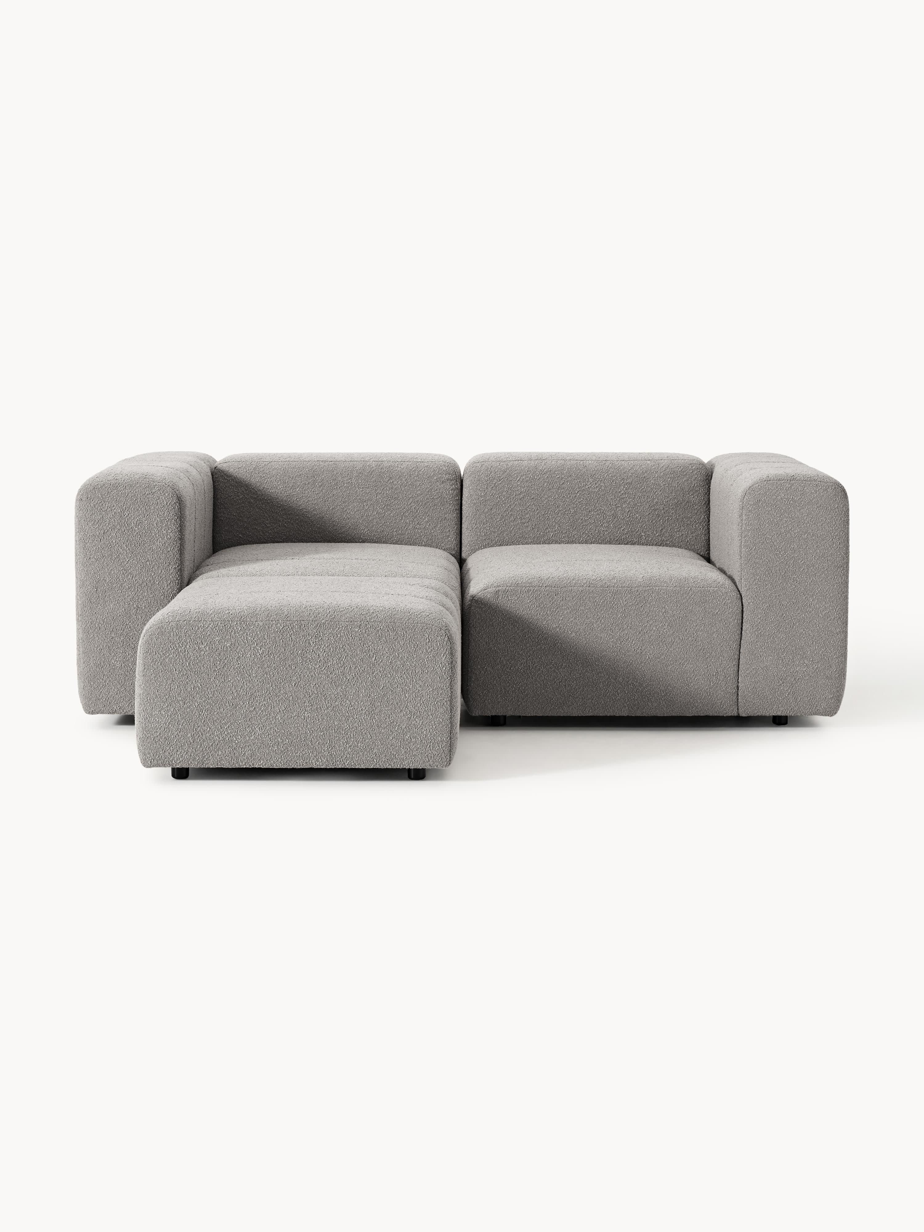 Galeriebild 1 - Modulares Bouclé-Sofa Lena (3-Sitzer) mit Hocker (links/rechts)
