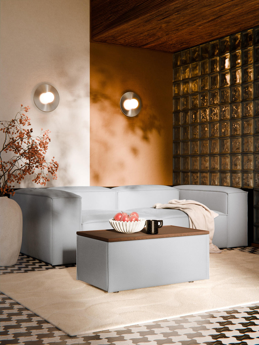 Sofa-Hocker Lennon mit Stauraum