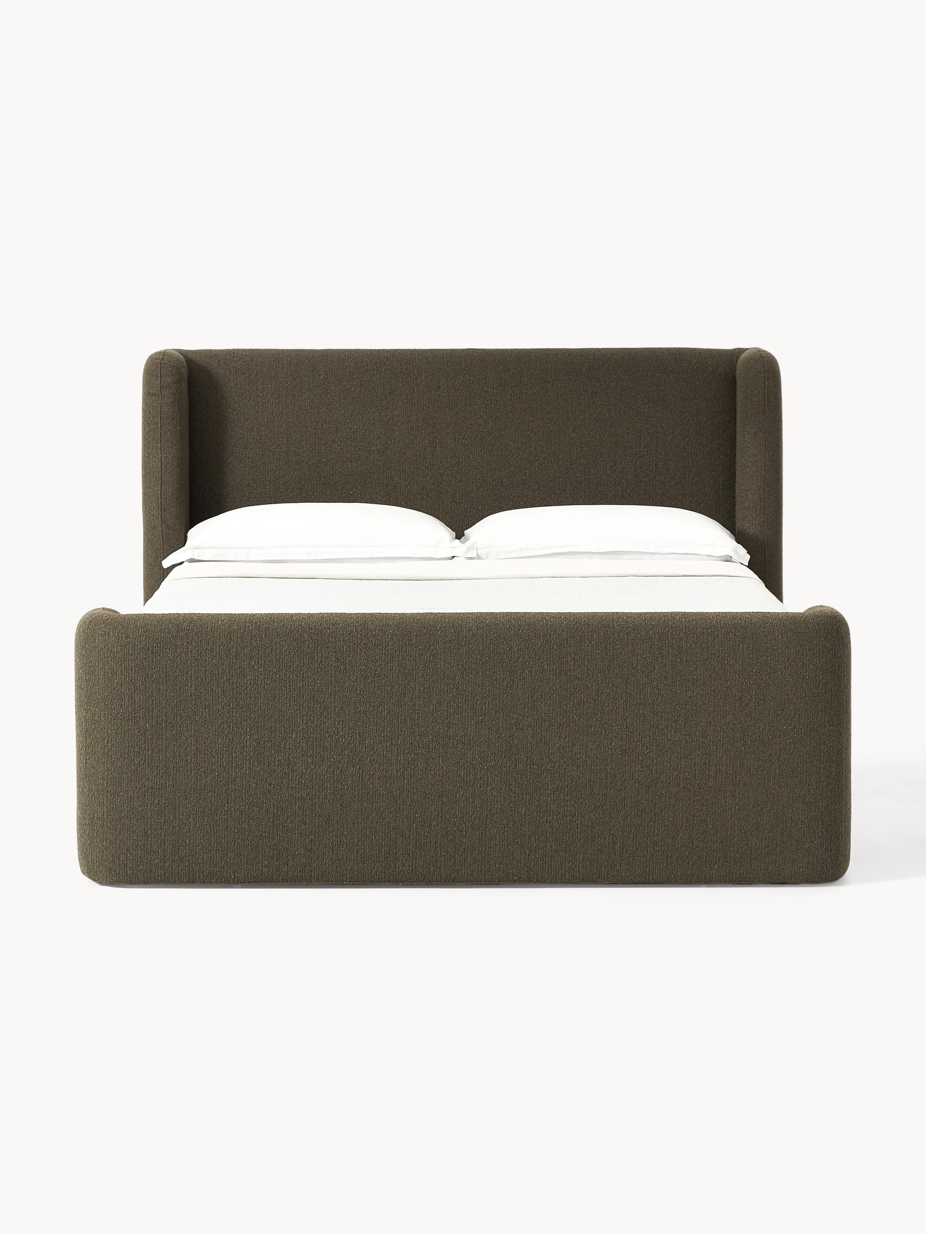 Bouclé-Boxspringbett Perla