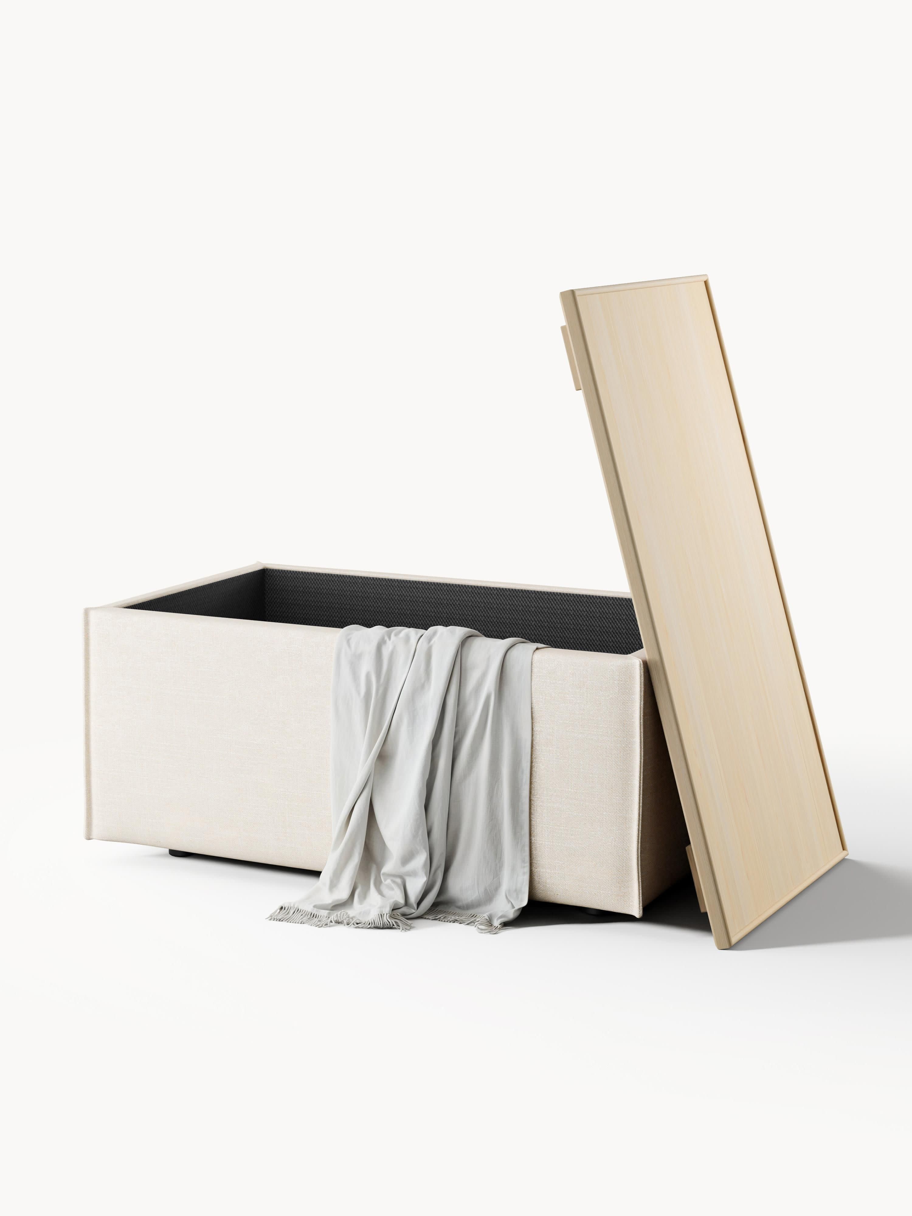 Sofa-Hocker Lennon aus Leinen-Mix mit Stauraum