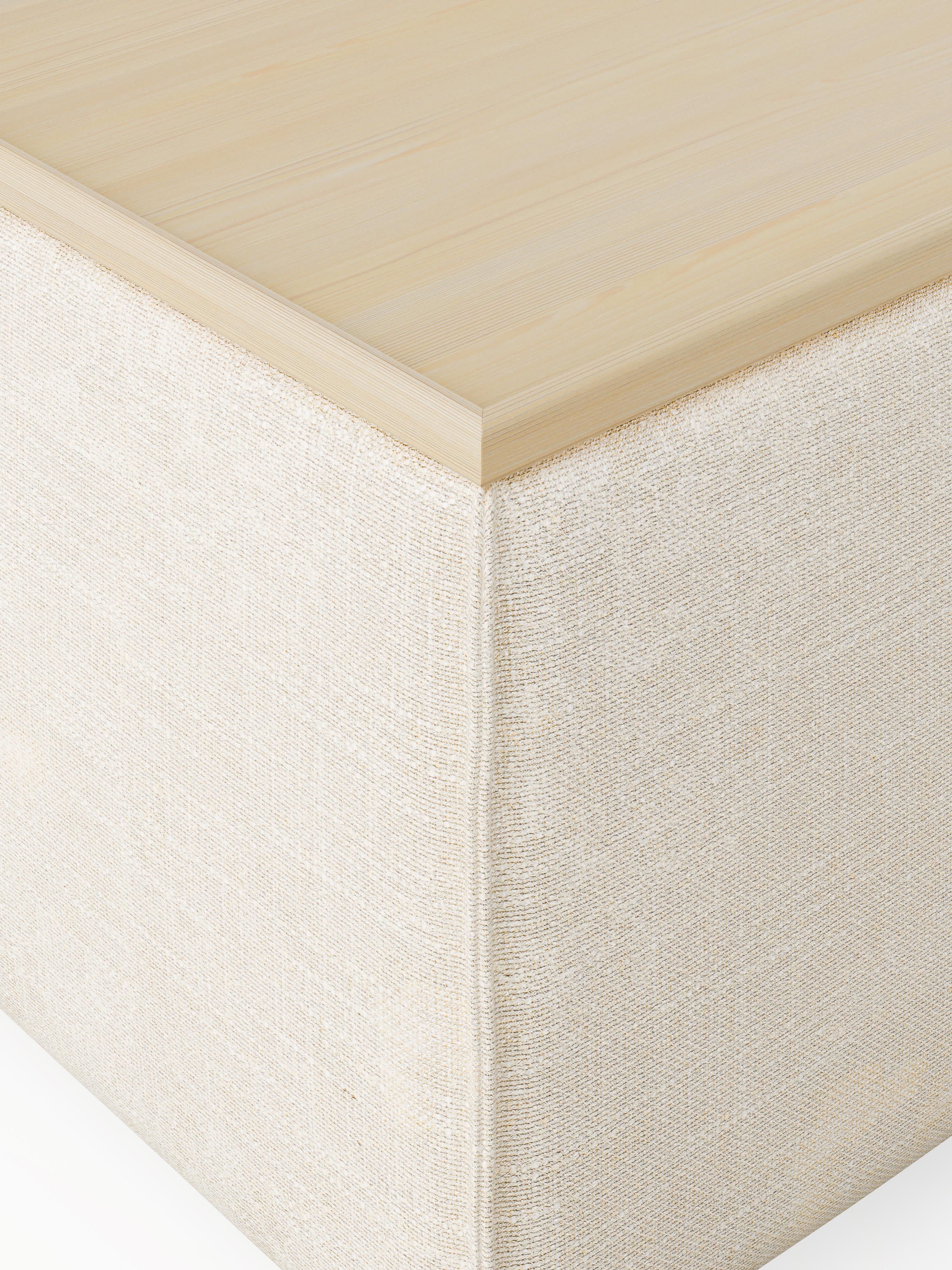 Sofa-Hocker Lennon aus Leinen-Mix mit Stauraum