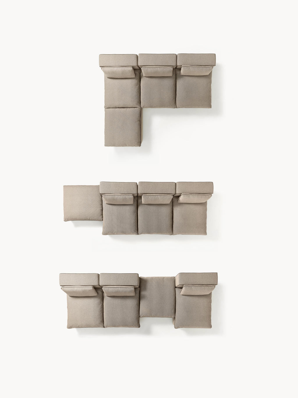 Modulares XL-Sofa Felix mit Hocker (links/rechts)