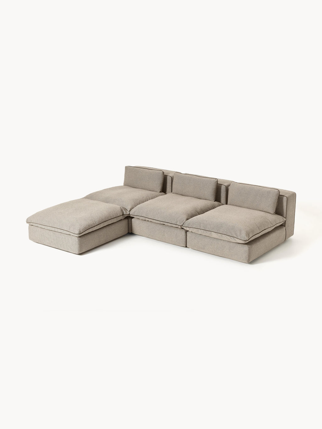 Modulares XL-Sofa Felix mit Hocker (links/rechts)