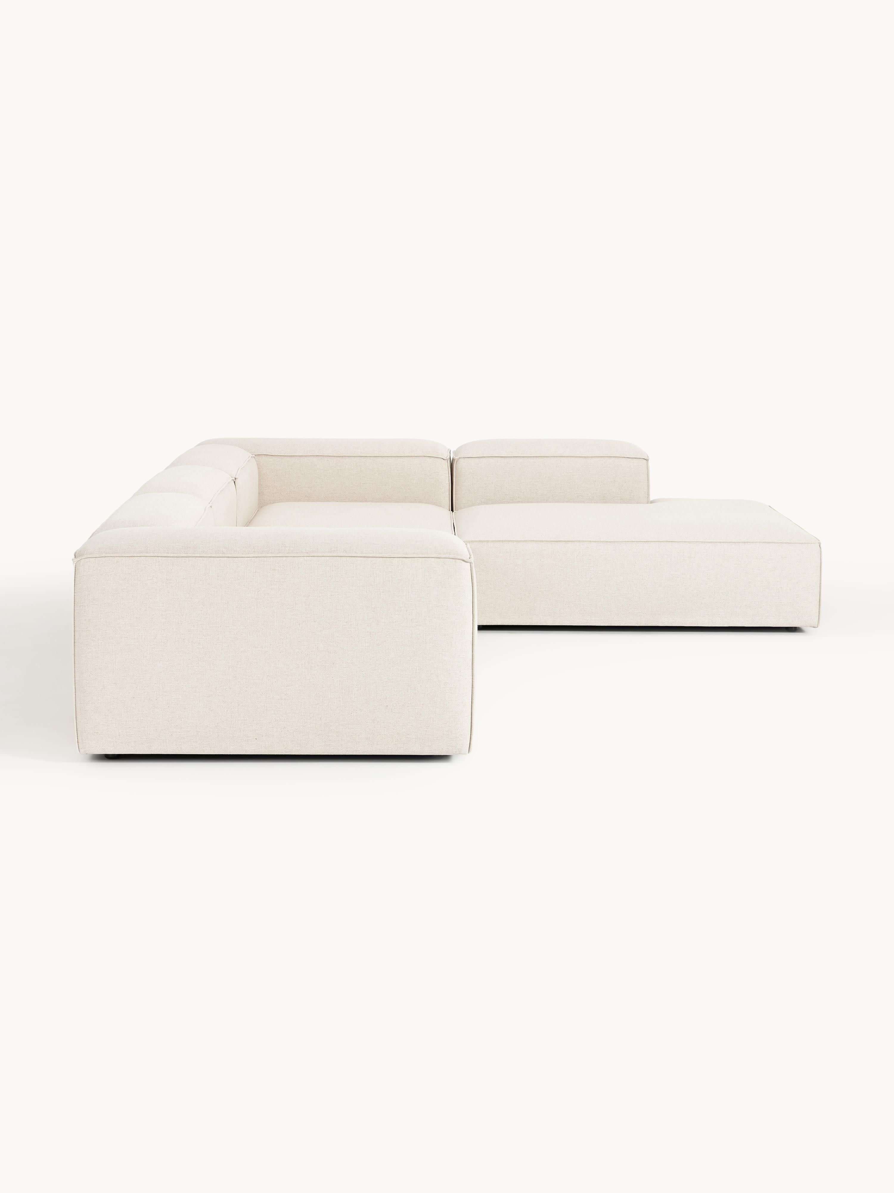 Modulares XL-Ecksofa Lennon (4-Sitzer) aus Leinen-Mix