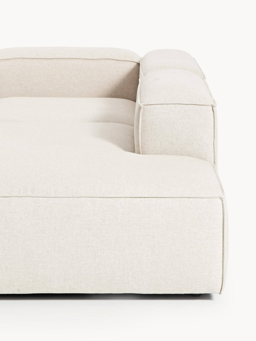 Modulares XL-Ecksofa Lennon (4-Sitzer) aus Leinen-Mix
