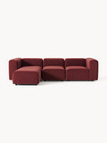 Galeriebild 1 - Modulares Samt-Sofa Lena (4-Sitzer) mit Hocker (links/rechts)