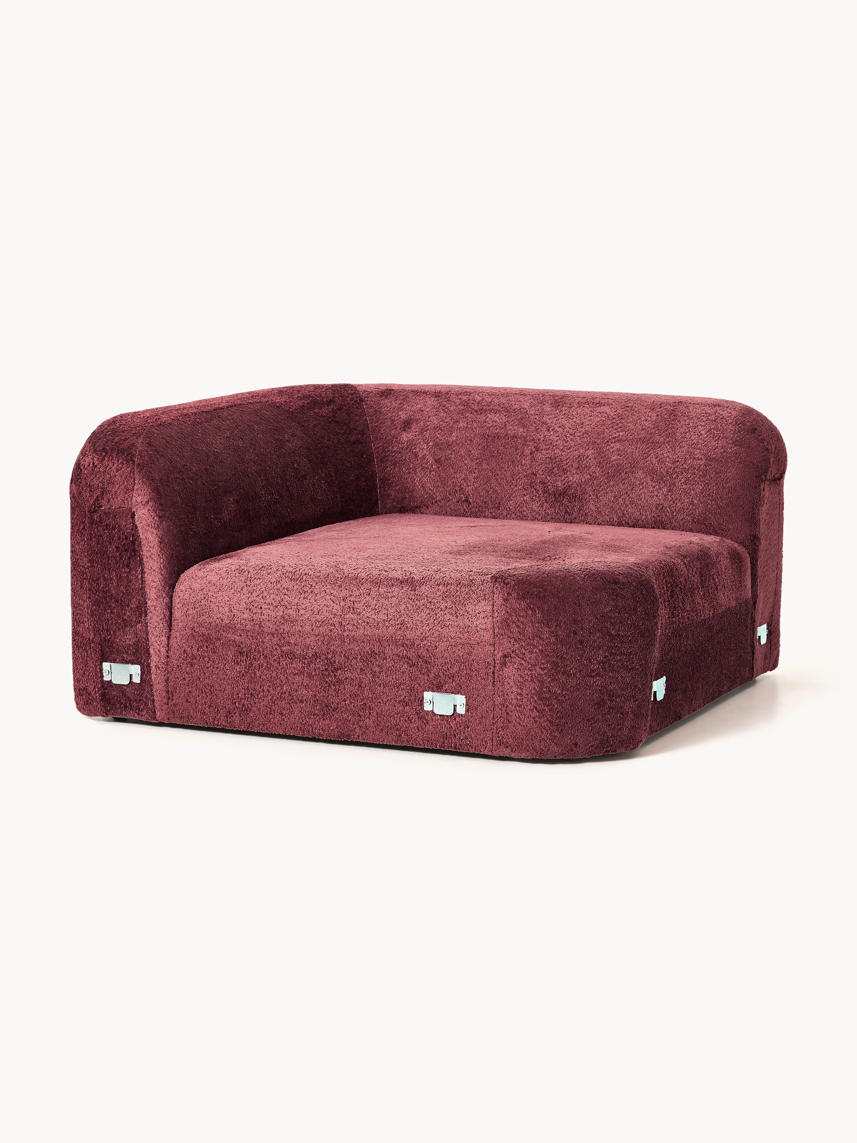 Rundes Teddy-Bouclé-Eckmodul Wolke