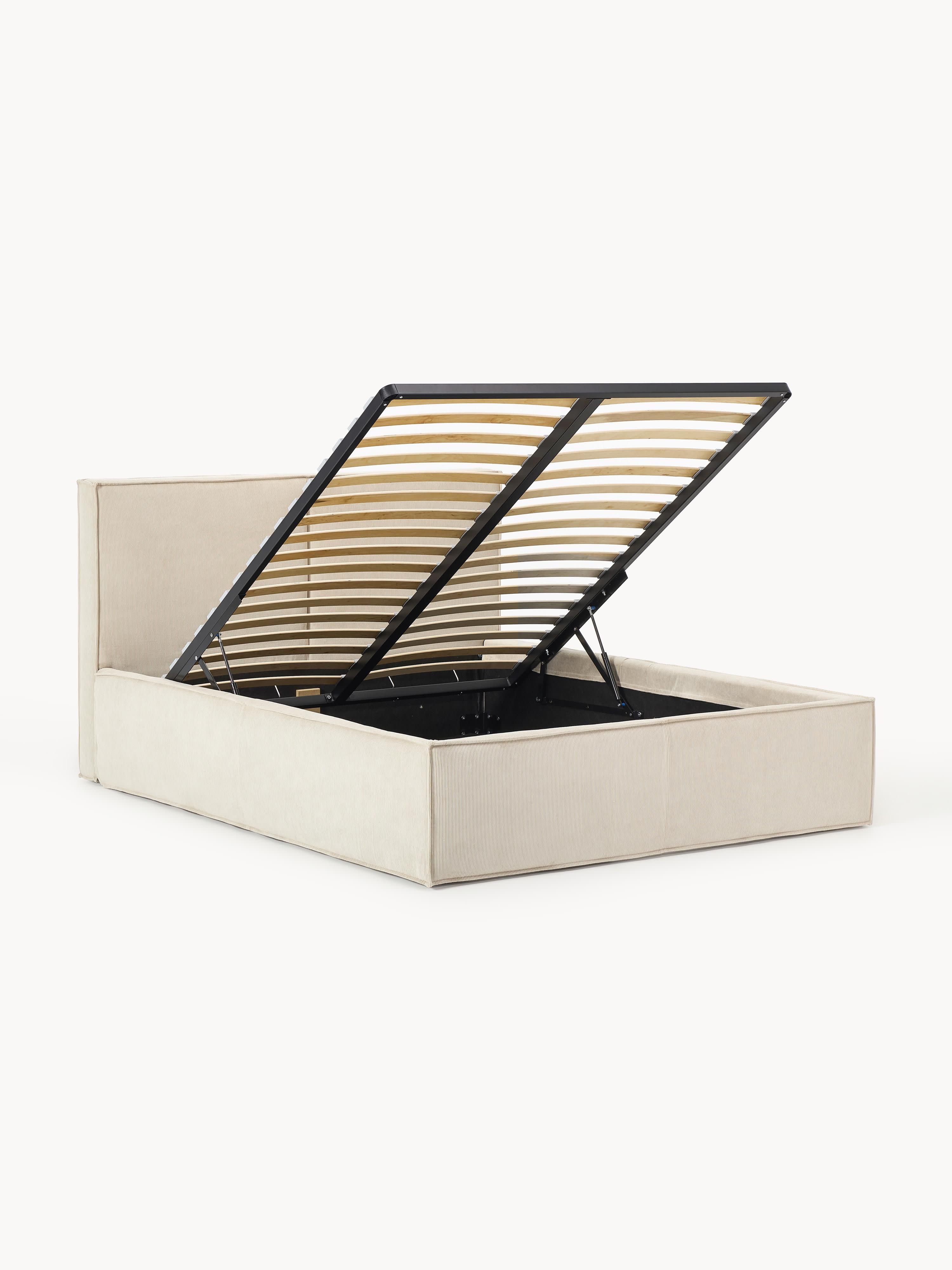 Cord-Polsterbett Dream mit Stauraum