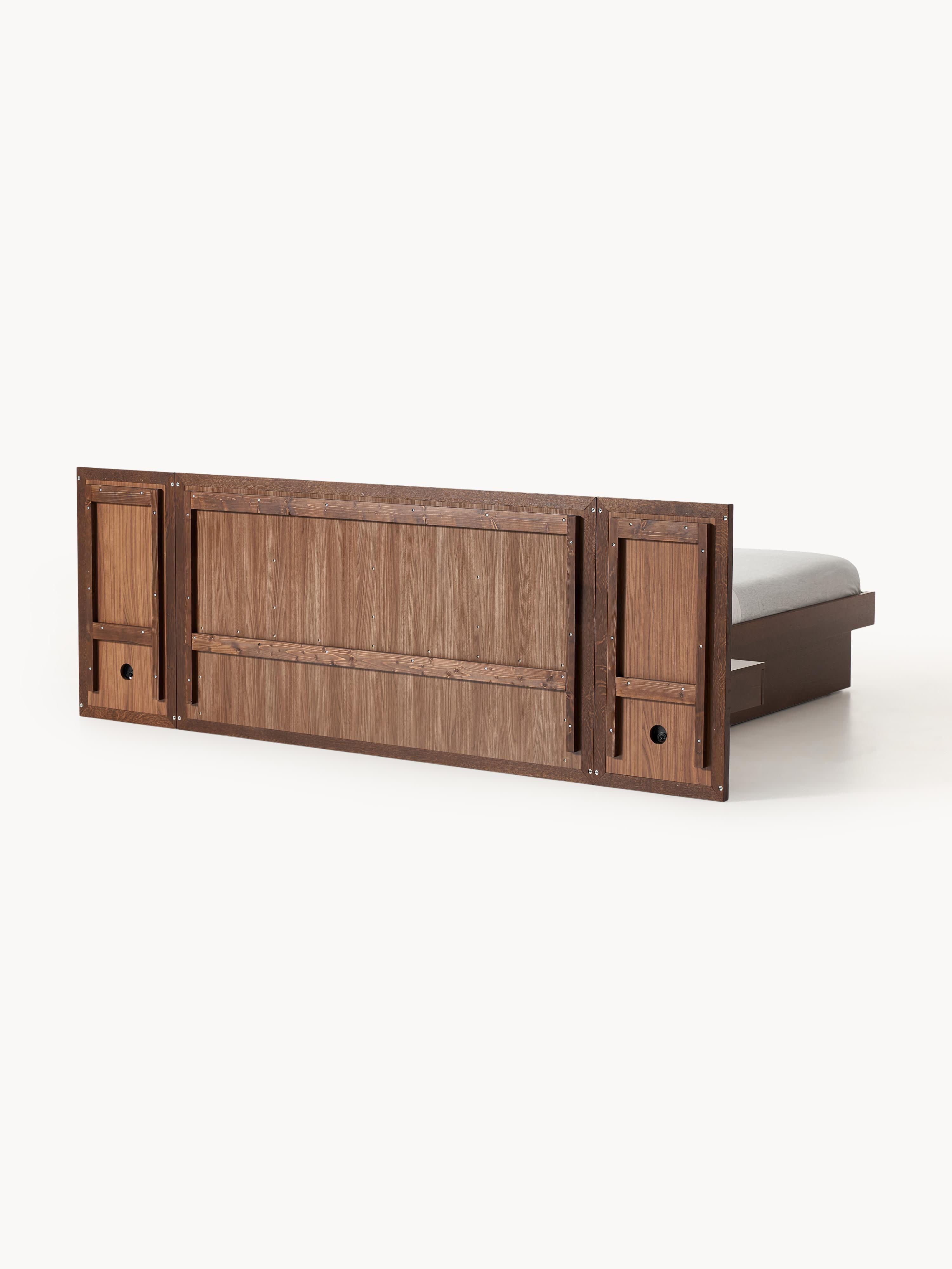 Holzbett Nanto mit Nachttischen und Kopfteil