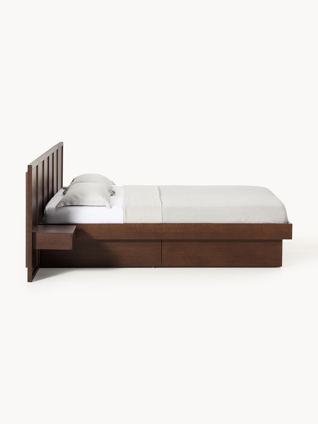 Holzbett Nanto mit Nachttischen und Kopfteil