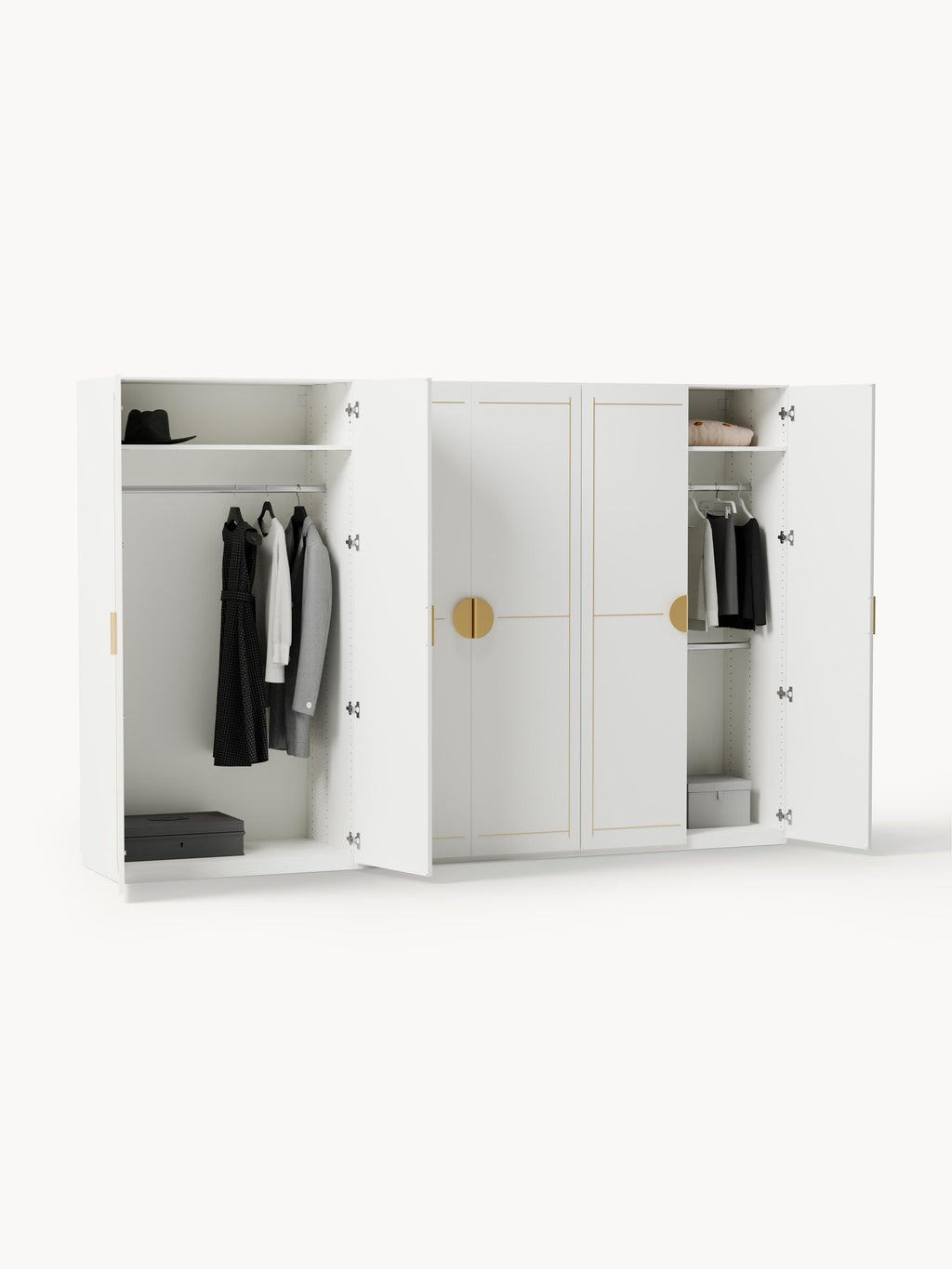 Modularer Drehtürenschrank Denise, 300 cm Breite, in verschiedenen Größen