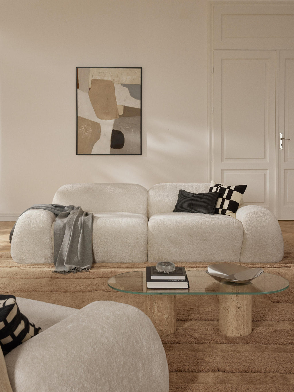 Modulares Teddy-Bouclé-Sofa Wolke (3-Sitzer)
