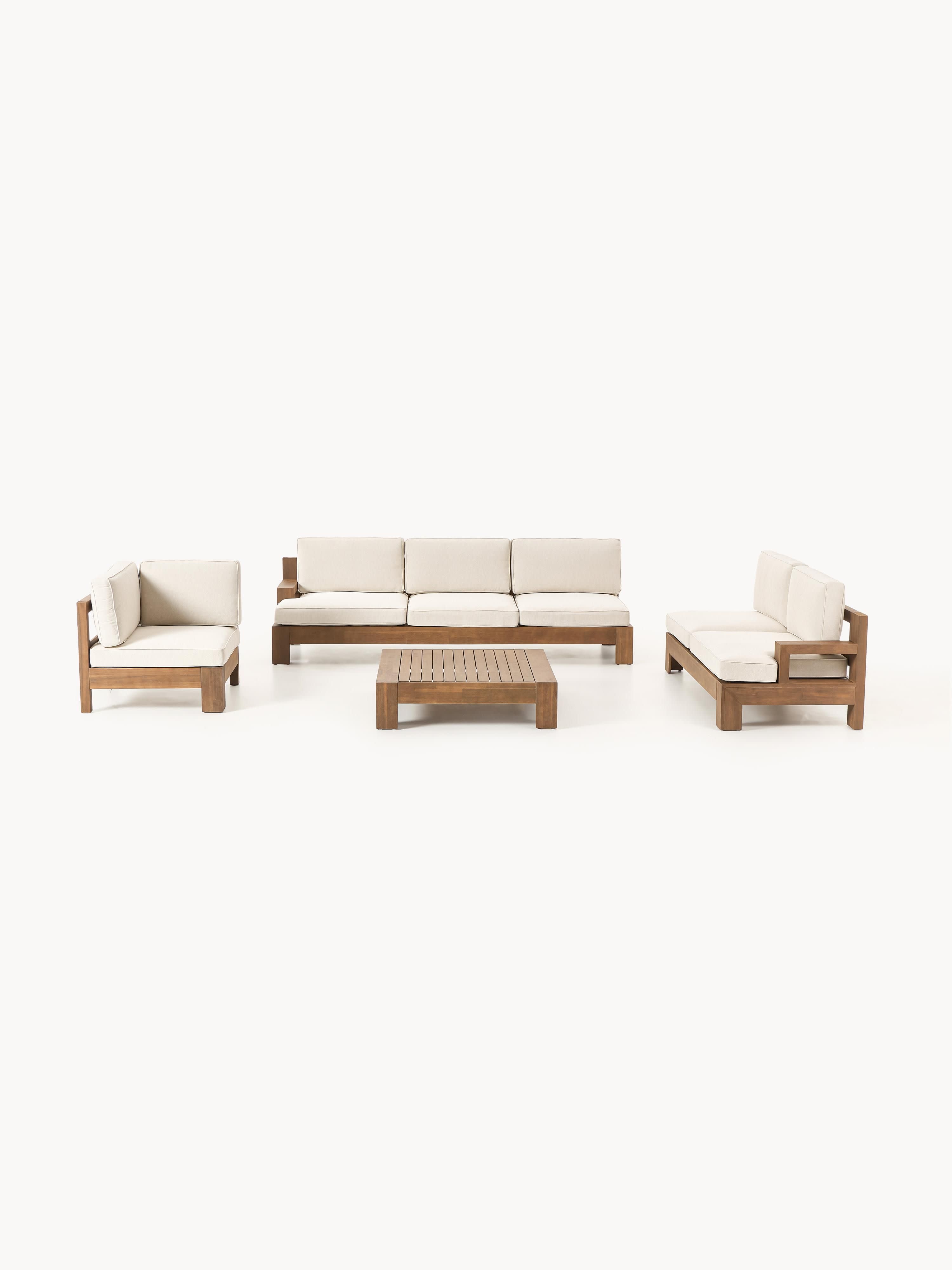 Modulares Garten-Lounge-Set Joshua aus Akazienholz, 4er-Set