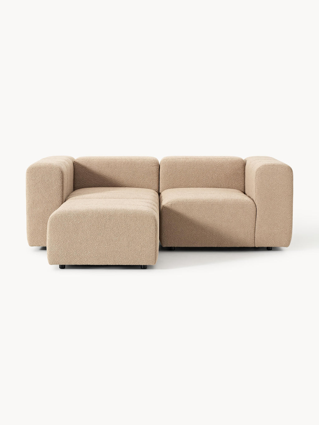 Galeriebild 1 - Modulares Bouclé-Sofa Lena (3-Sitzer) mit Hocker (links/rechts)