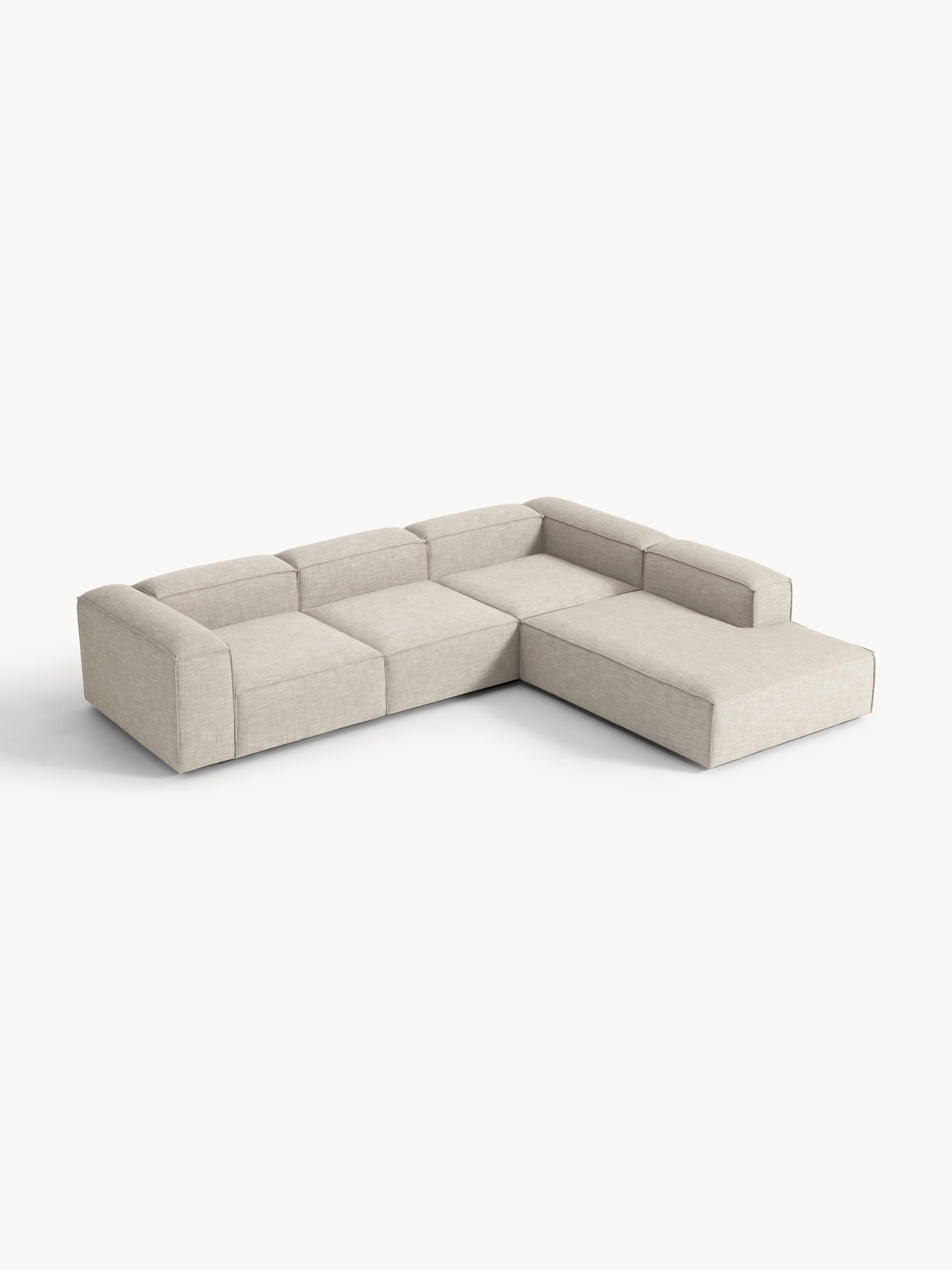 Galeriebild 1 - Modulares XL-Ecksofa Lennon (4-Sitzer) aus Leinen-Mix