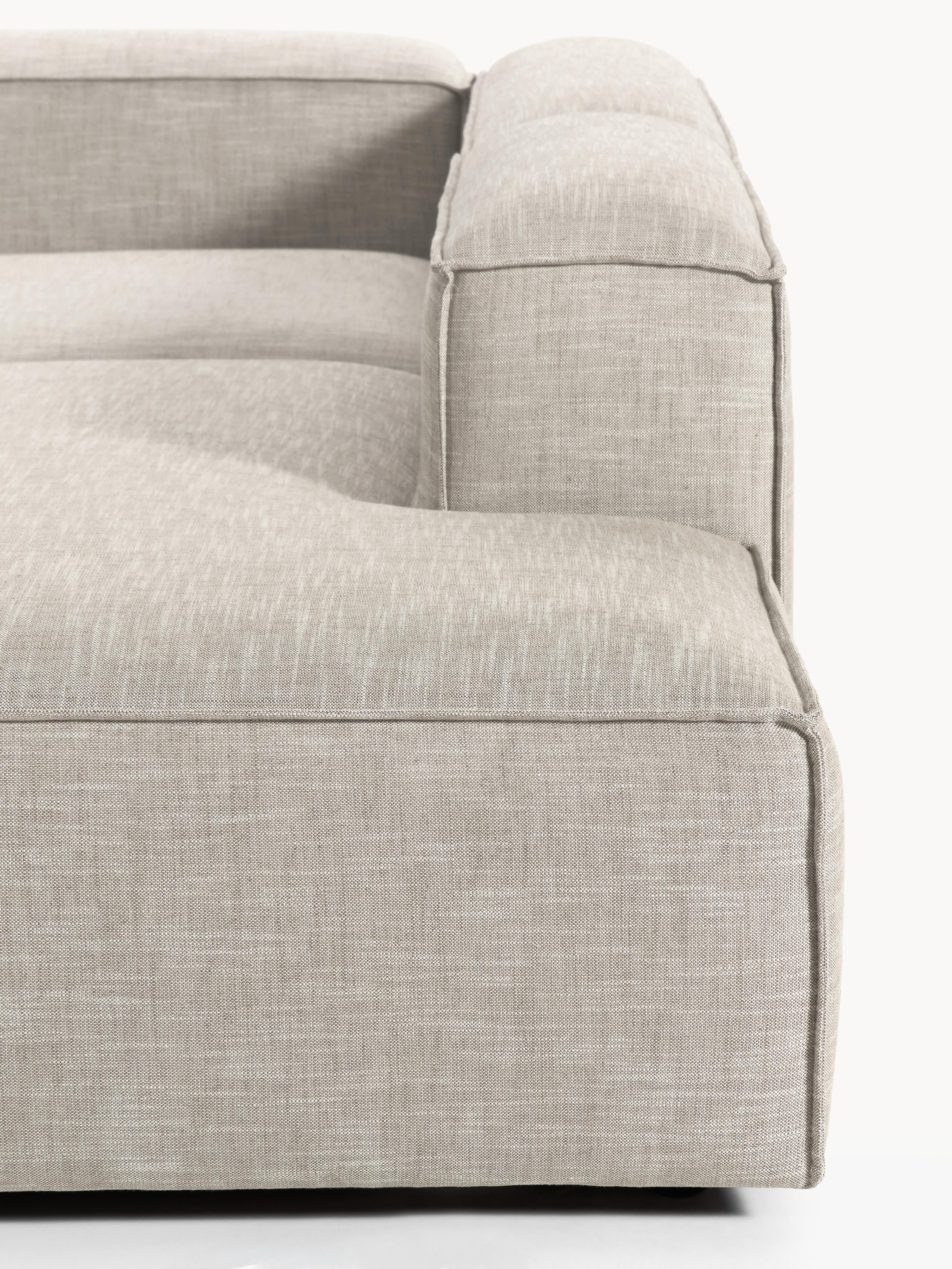 Modulares XL-Ecksofa Lennon (4-Sitzer) aus Leinen-Mix