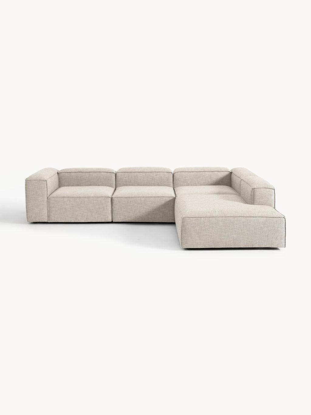 Modulares XL-Ecksofa Lennon (4-Sitzer) aus Leinen-Mix