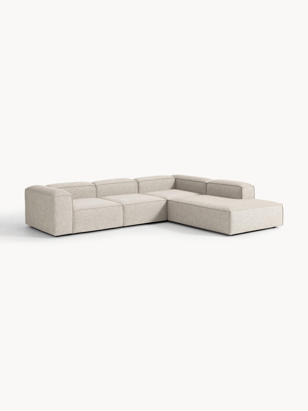Modulares XL-Ecksofa Lennon (4-Sitzer) aus Leinen-Mix