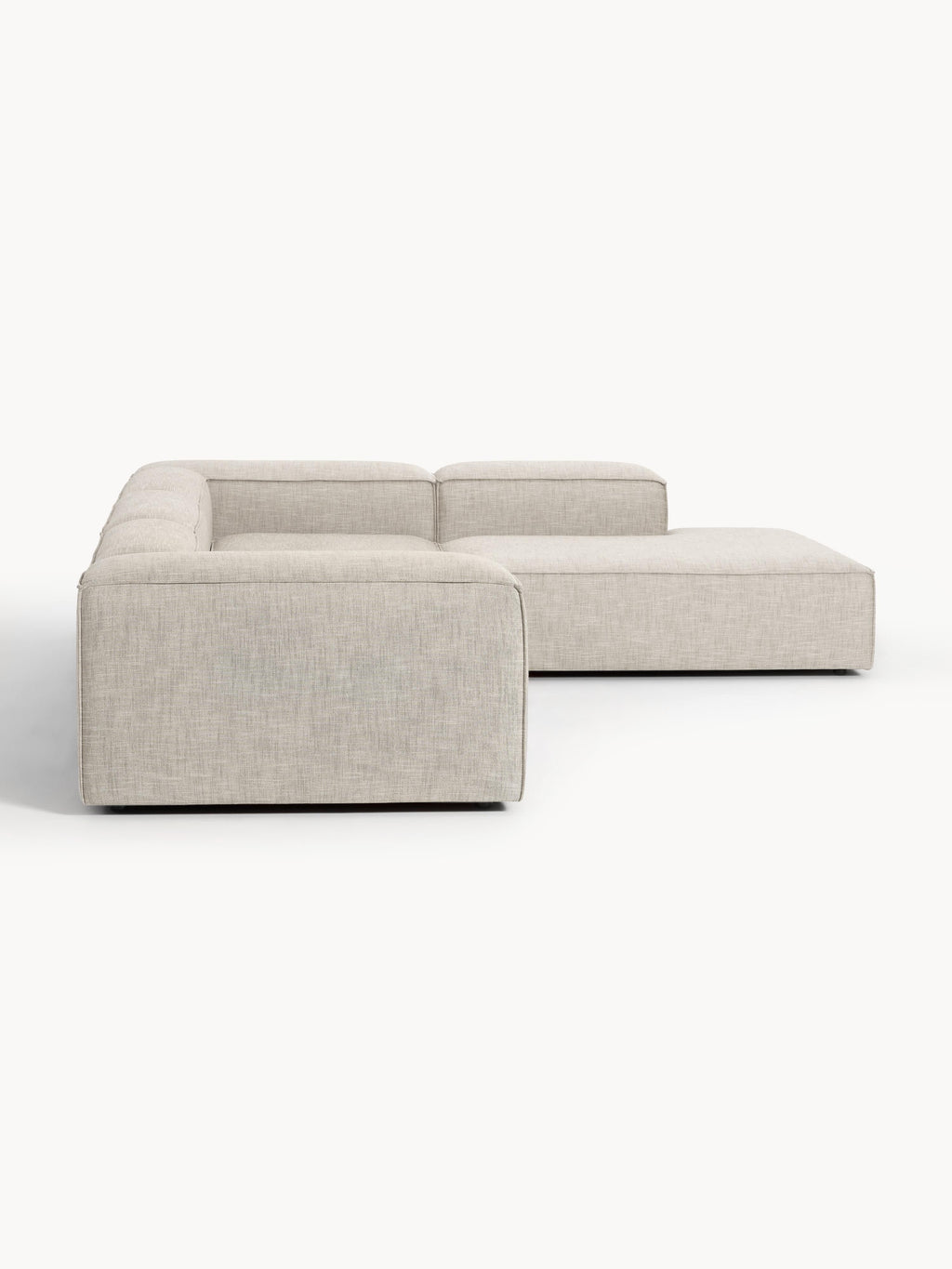Modulares XL-Ecksofa Lennon (4-Sitzer) aus Leinen-Mix