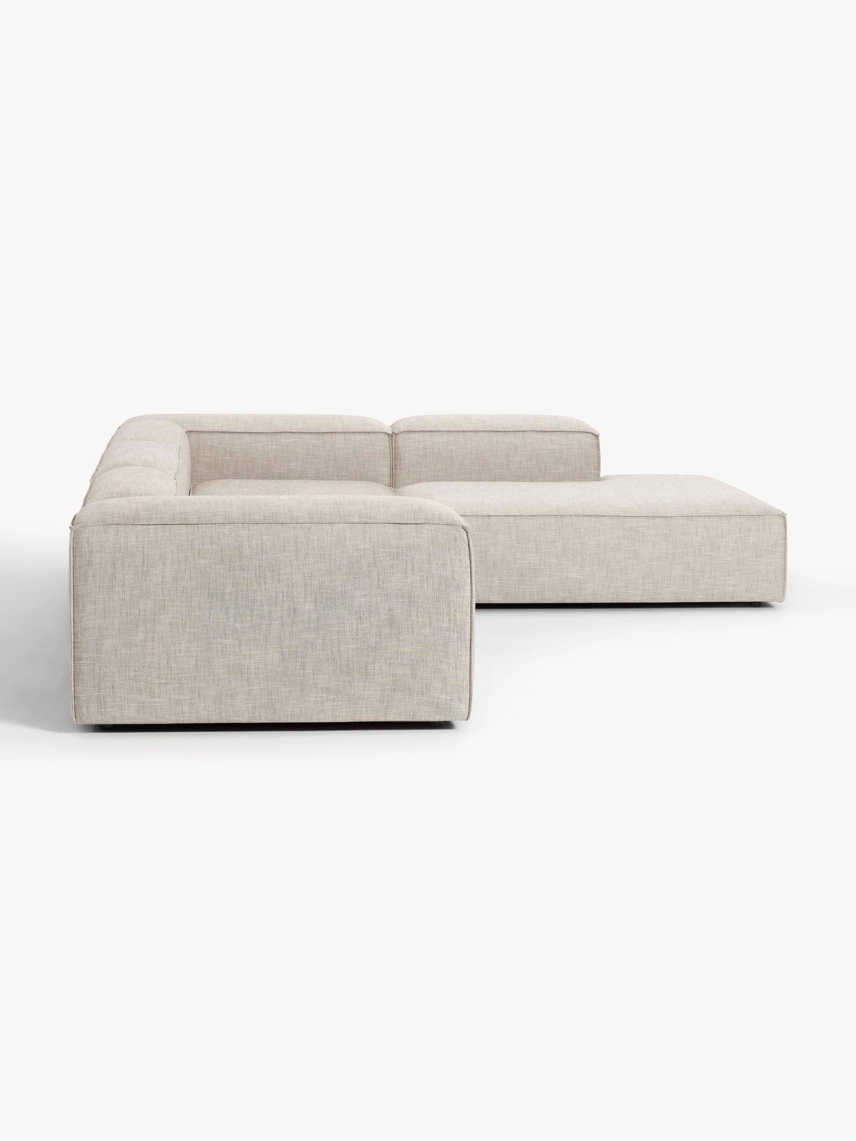 Modulares XL-Ecksofa Lennon (4-Sitzer) aus Leinen-Mix