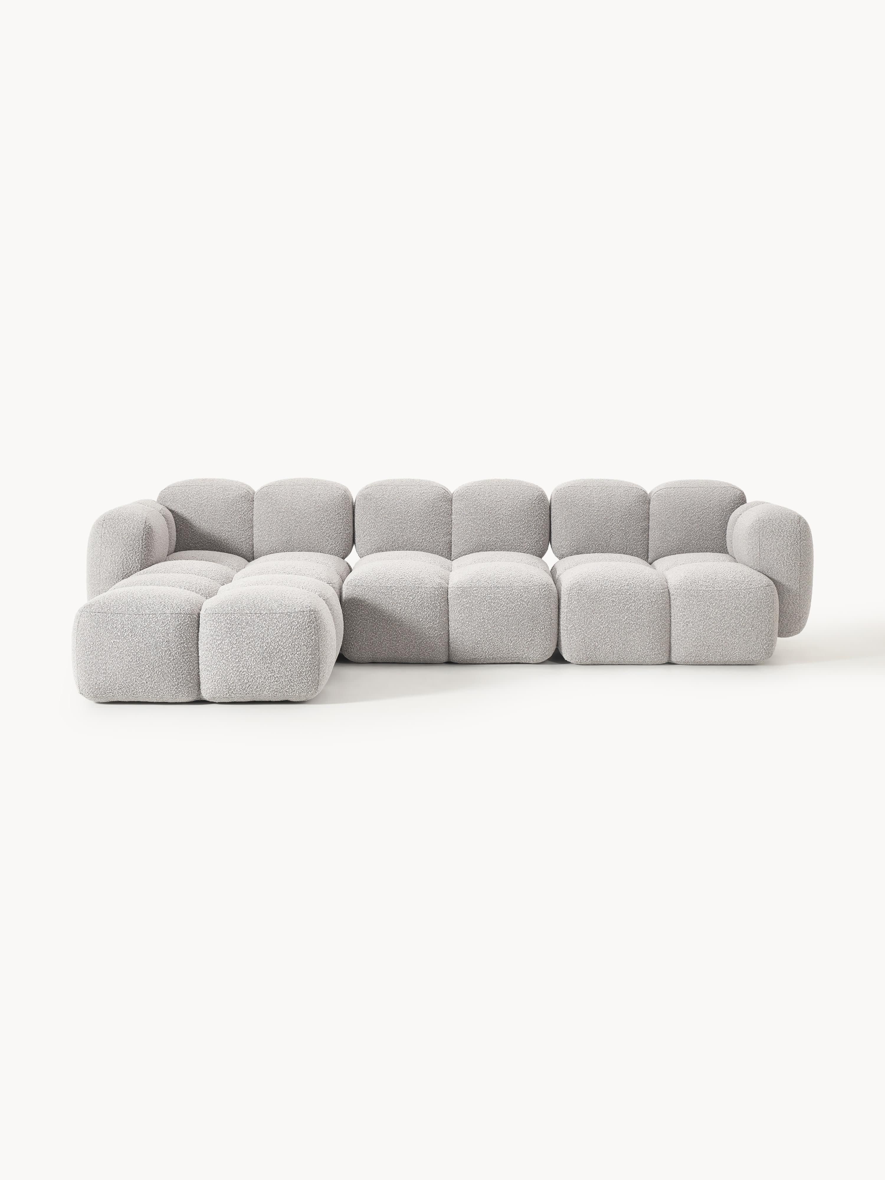 Galeriebild 1 - Modulares Sofa Tayla (4-Sitzer) aus Bouclé mit Hocker (links/rechts)