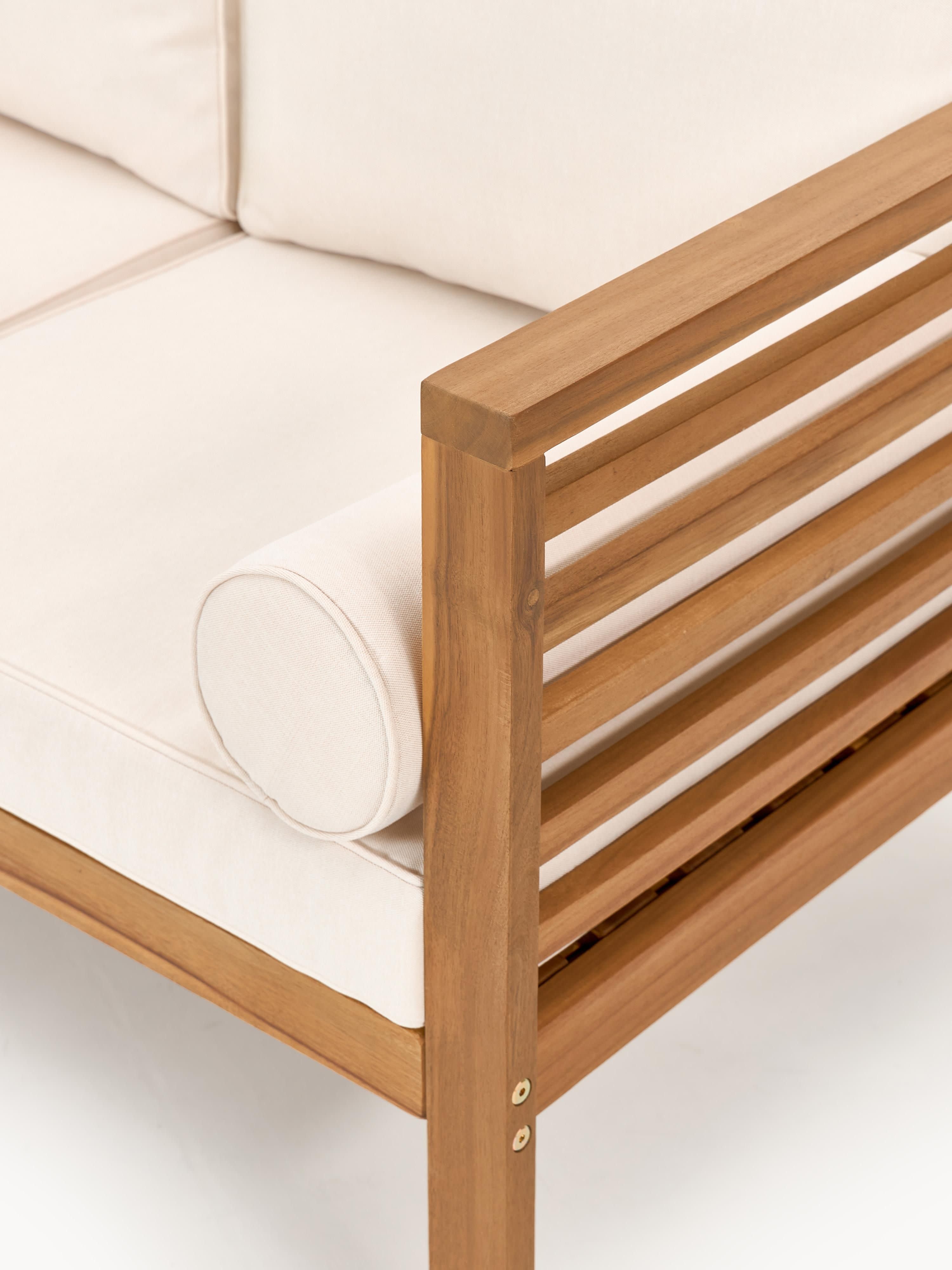 Garten-Loungesofa Bo (3-Sitzer) aus Akazienholz