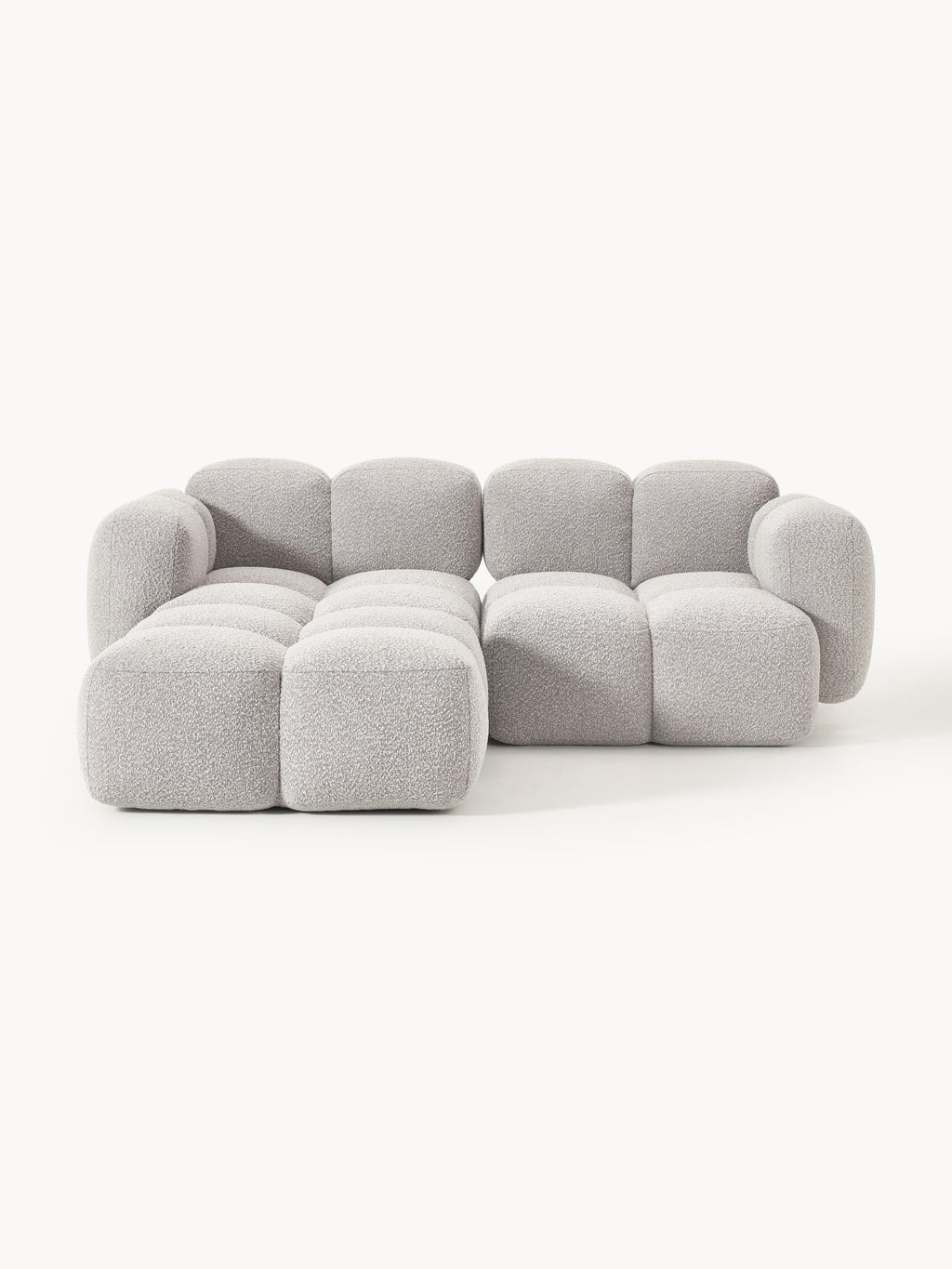 Galeriebild 1 - Modulares Sofa Tayla (3-Sitzer) aus Bouclé mit Hocker (links/rechts)