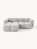 Galeriebild 1 - Modulares Sofa Tayla (3-Sitzer) aus Bouclé mit Hocker (links/rechts)