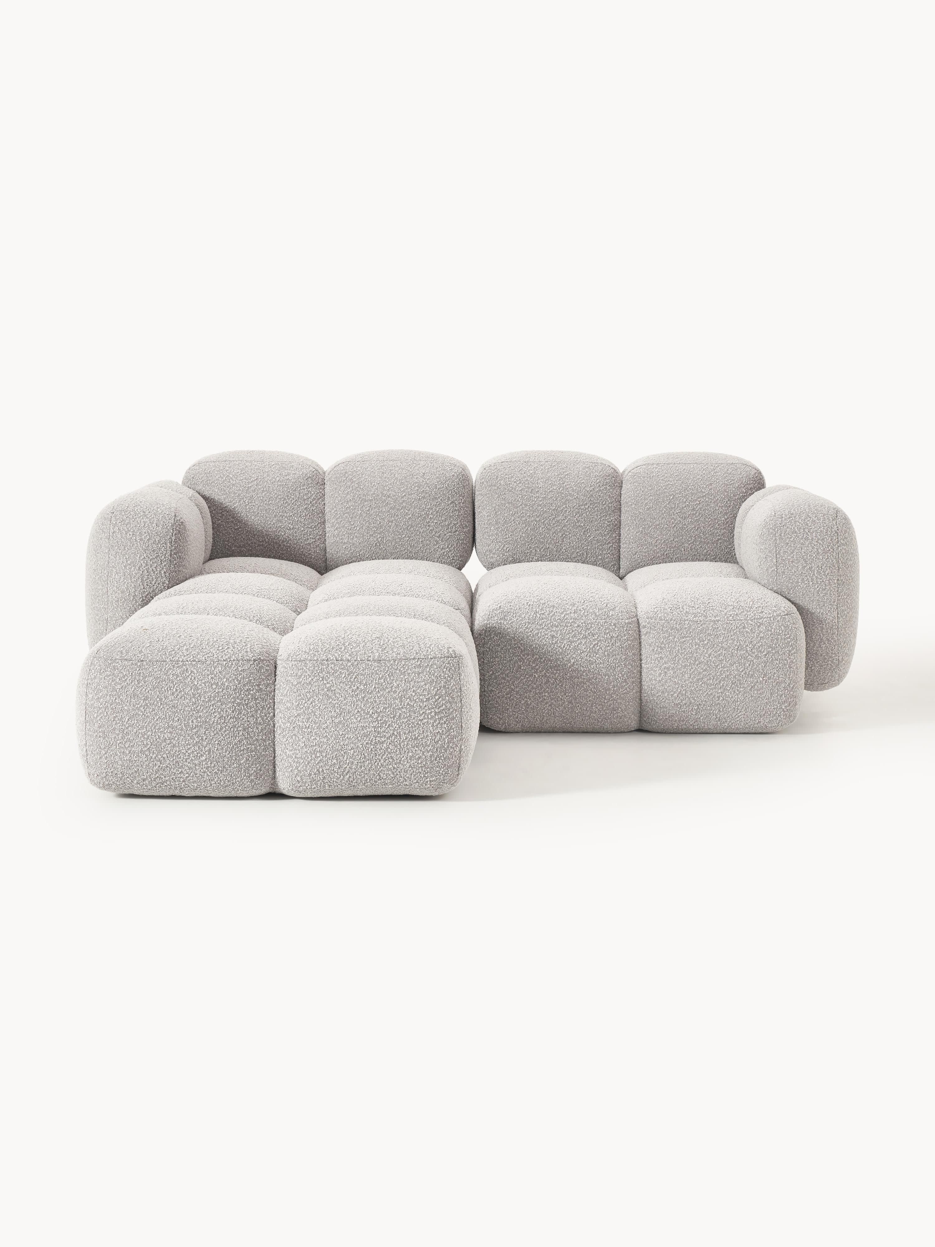 Galeriebild 1 - Modulares Sofa Tayla (3-Sitzer) aus Bouclé mit Hocker (links/rechts)