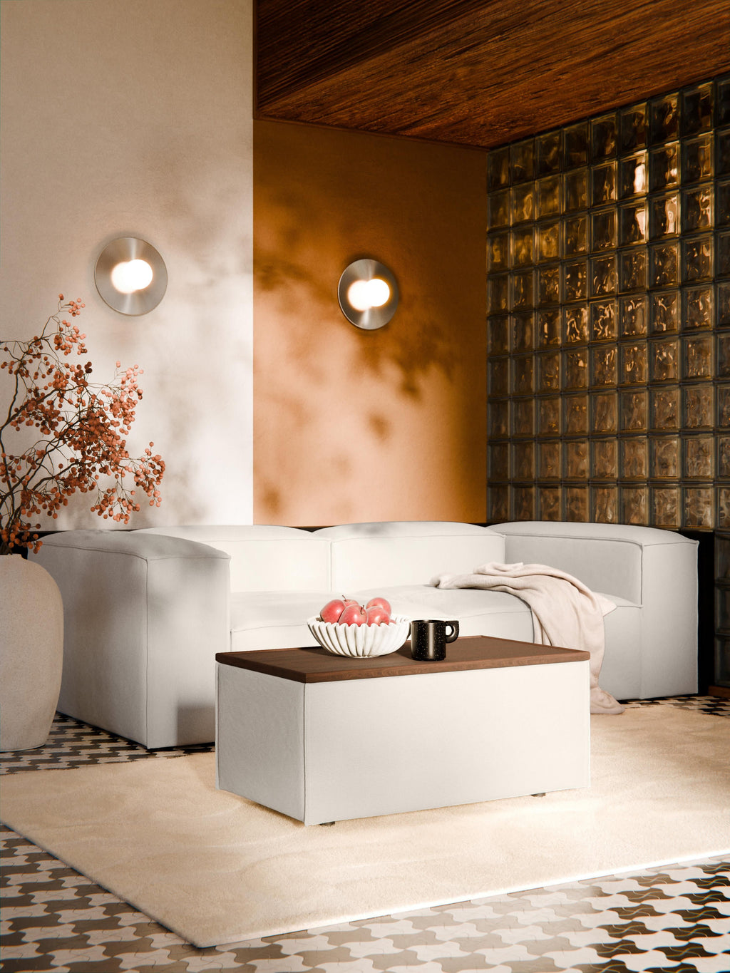 Sofa-Hocker Lennon mit Stauraum