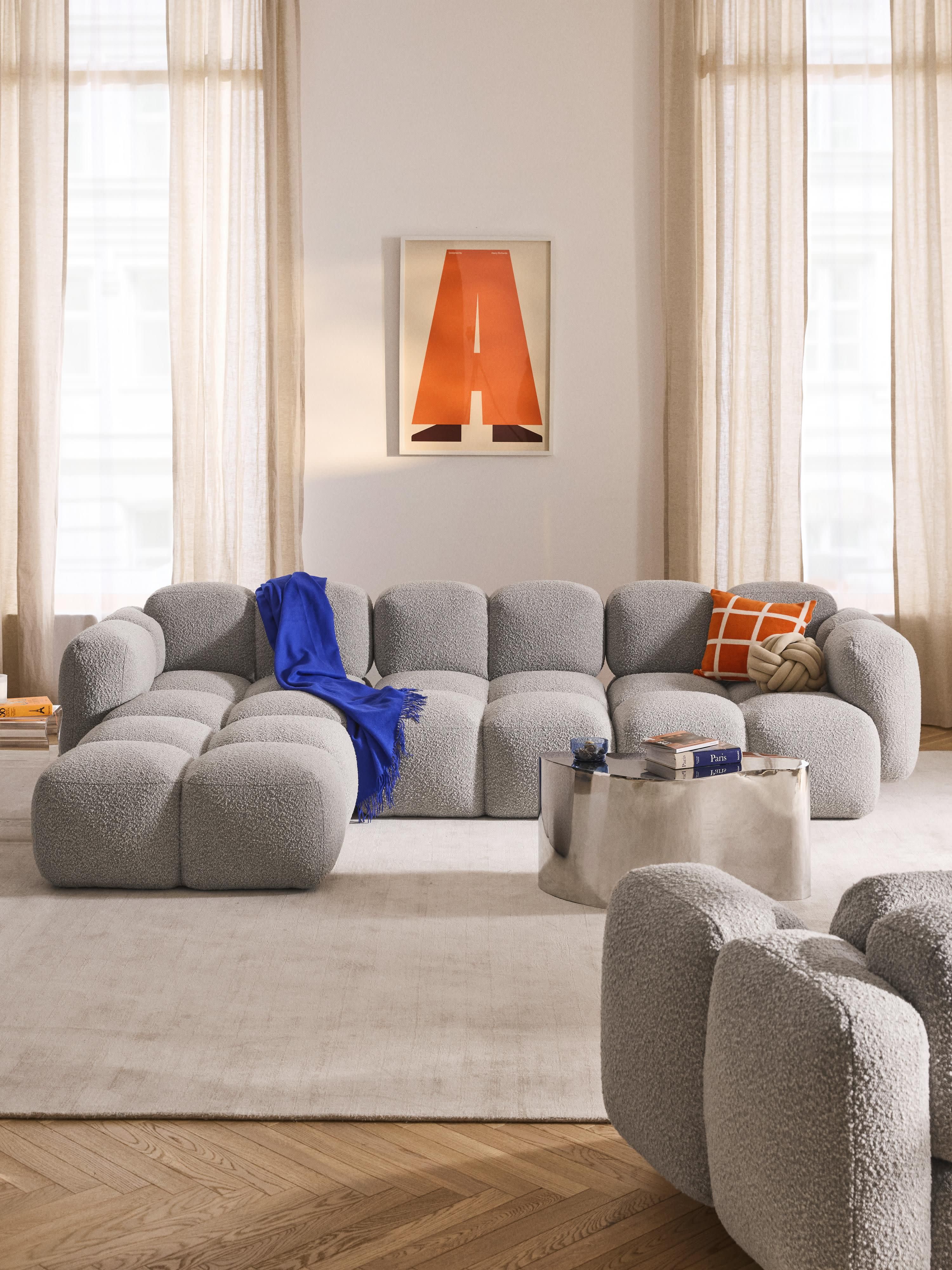 Sofa-Hocker Tayla aus Bouclé