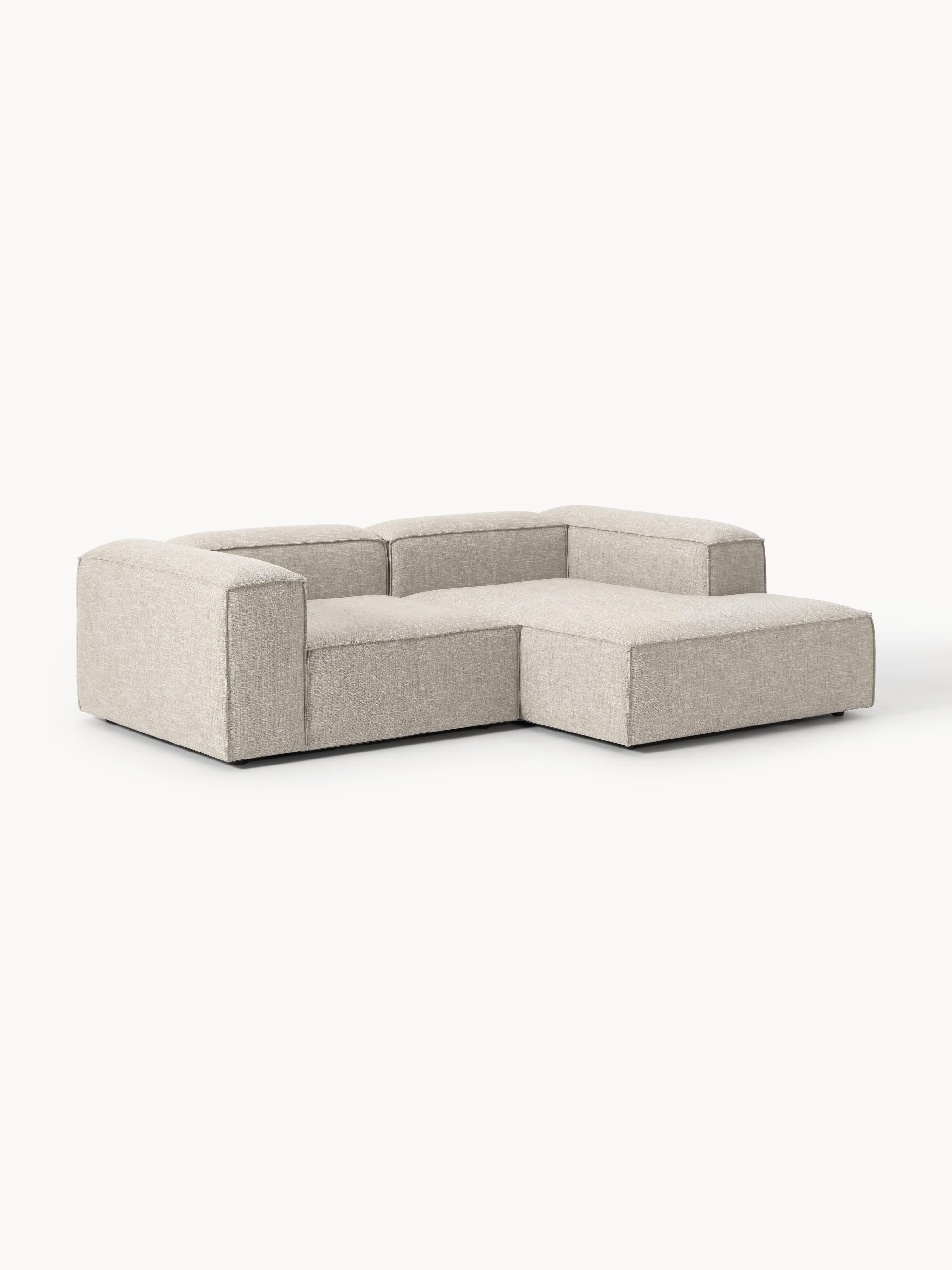 Modulares Ecksofa Lennon (2-Sitzer) aus Leinen-Mix