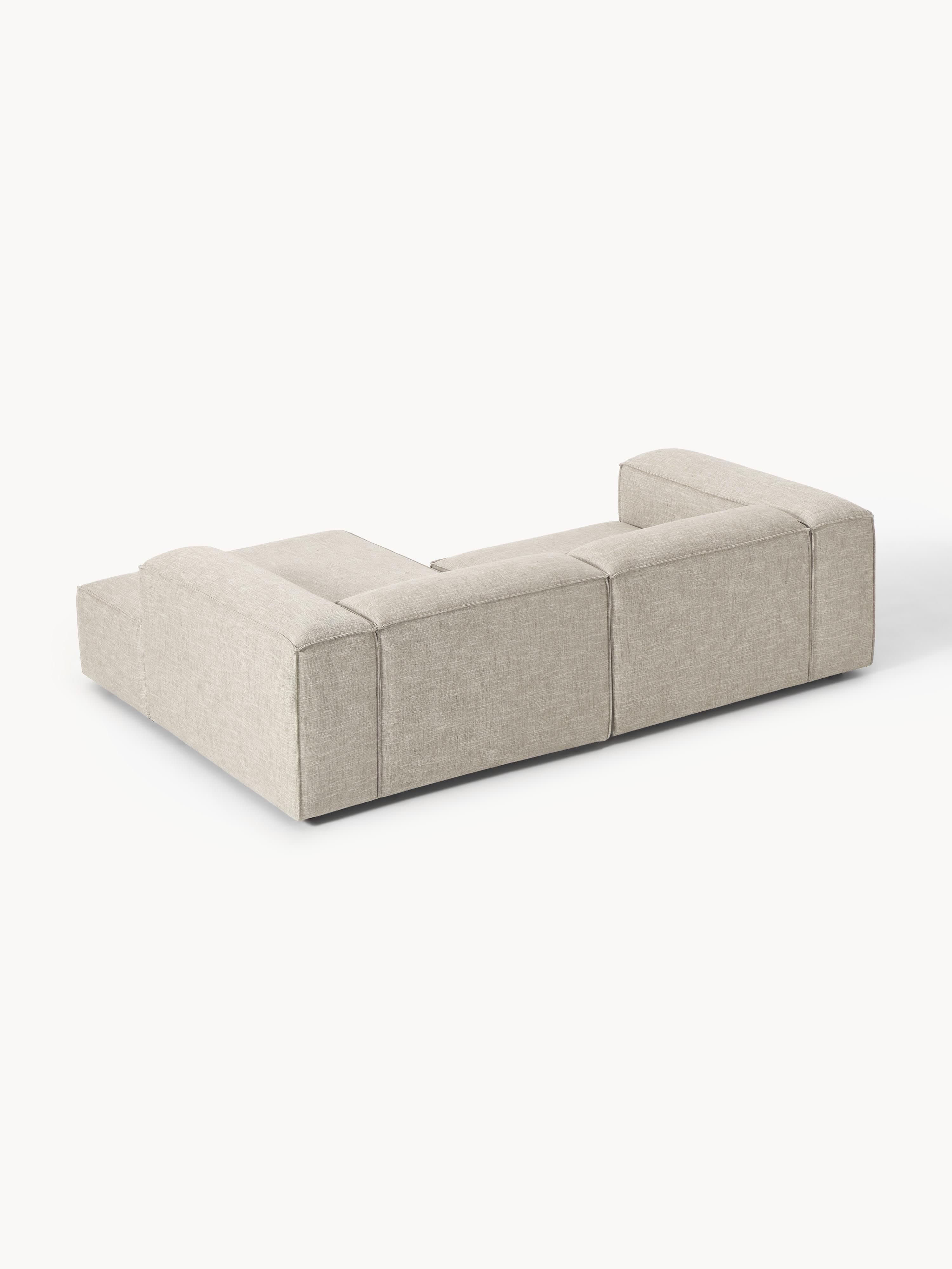Modulares Ecksofa Lennon (2-Sitzer) aus Leinen-Mix