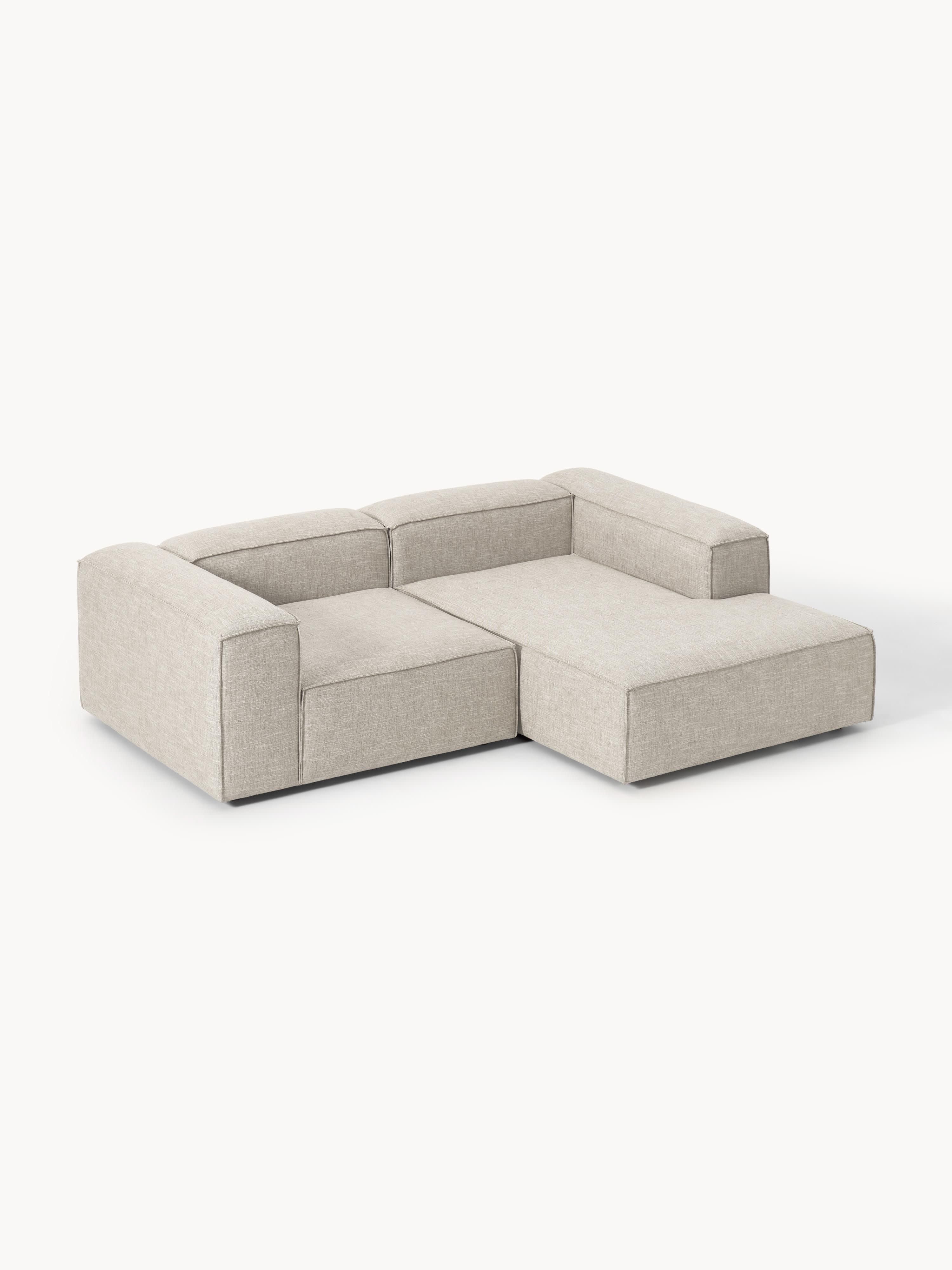 Modulares Ecksofa Lennon (2-Sitzer) aus Leinen-Mix