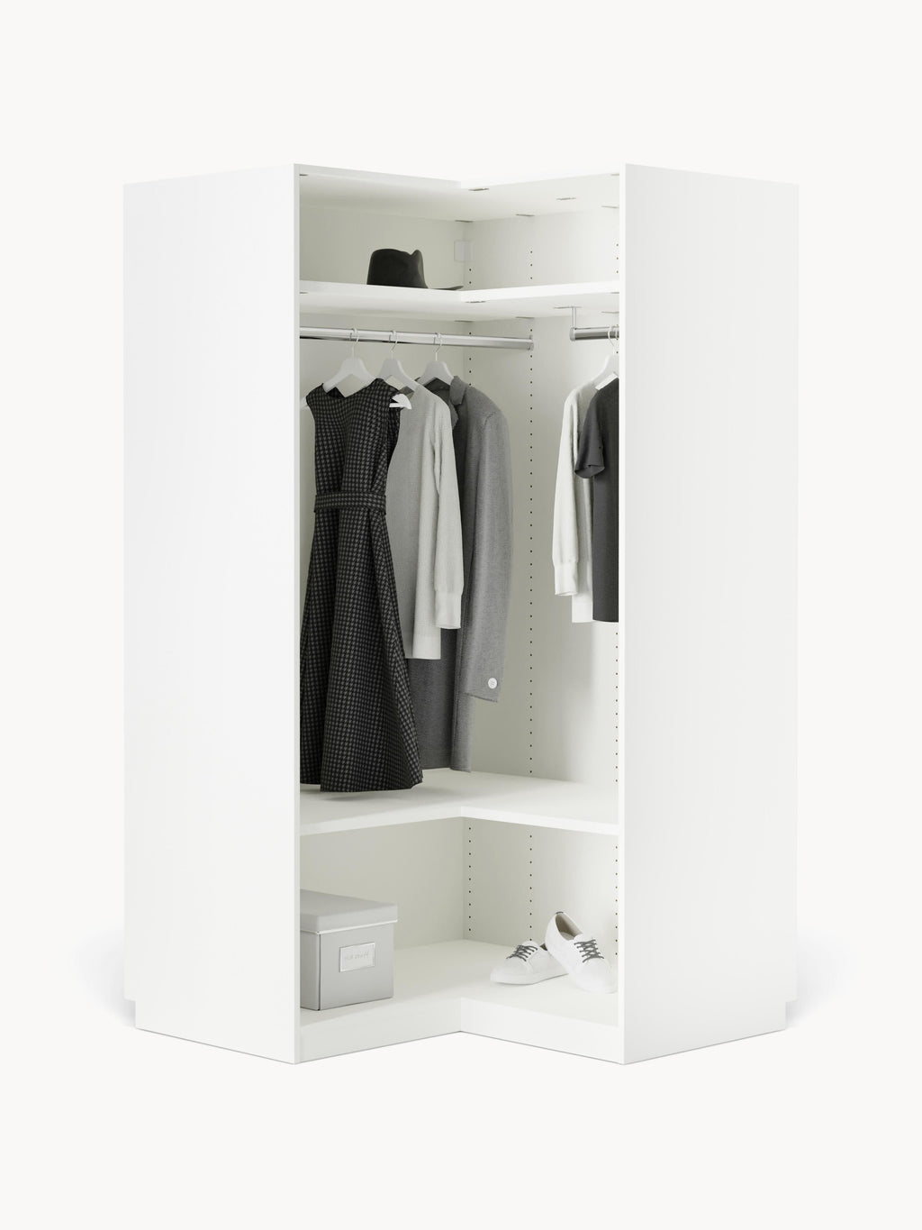 Modularer Eck-Kleiderschrank Simone, 115 cm Breite