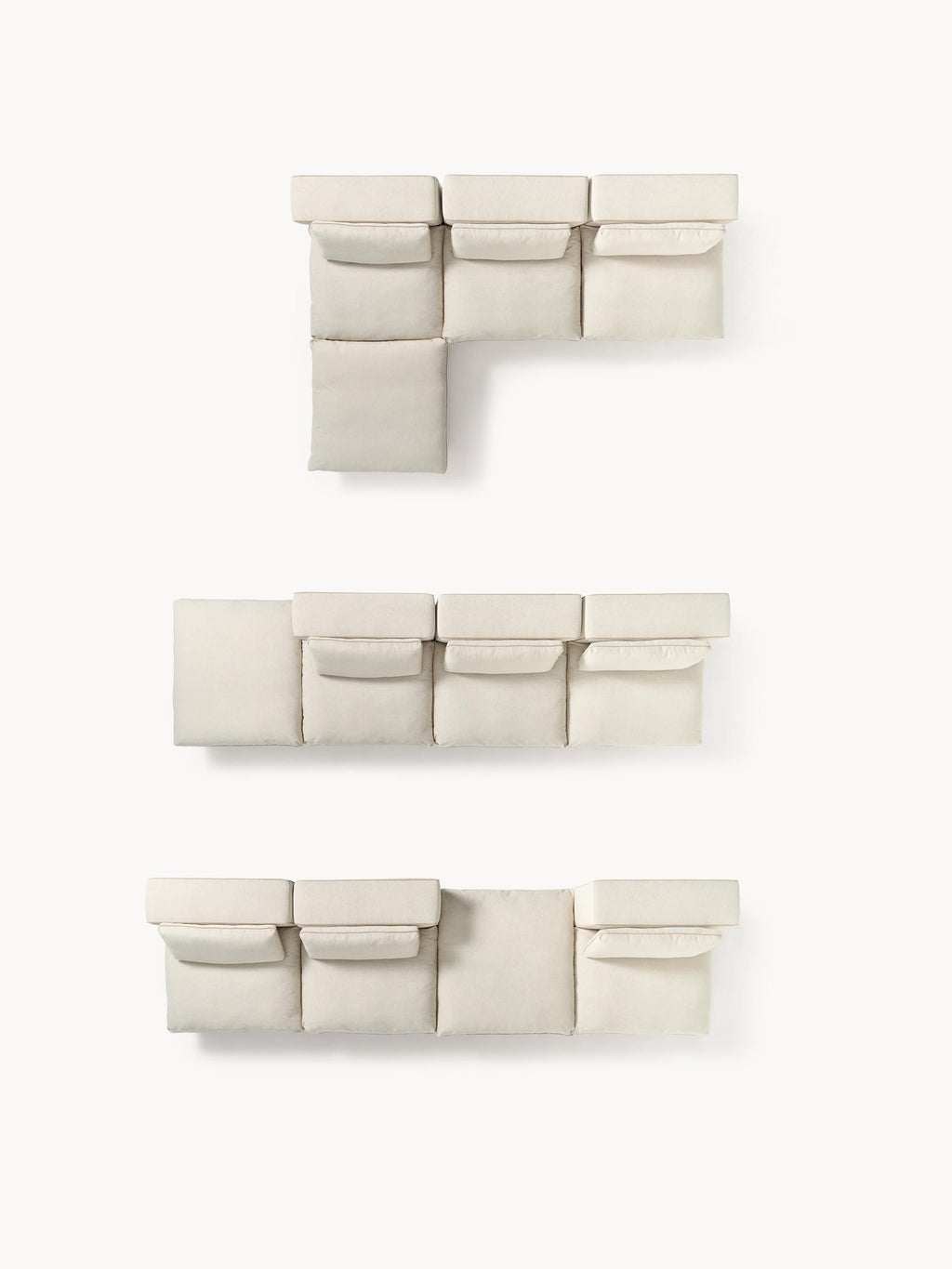Modulares Sofa Felix mit Hocker (links/rechts)