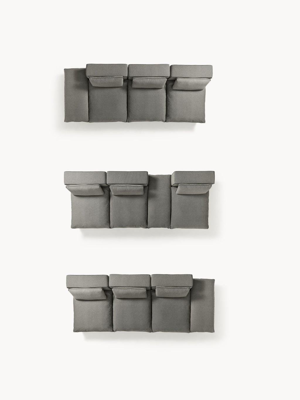 Modulares XL-Sofa Felix (3-Sitzer) mit Hocker