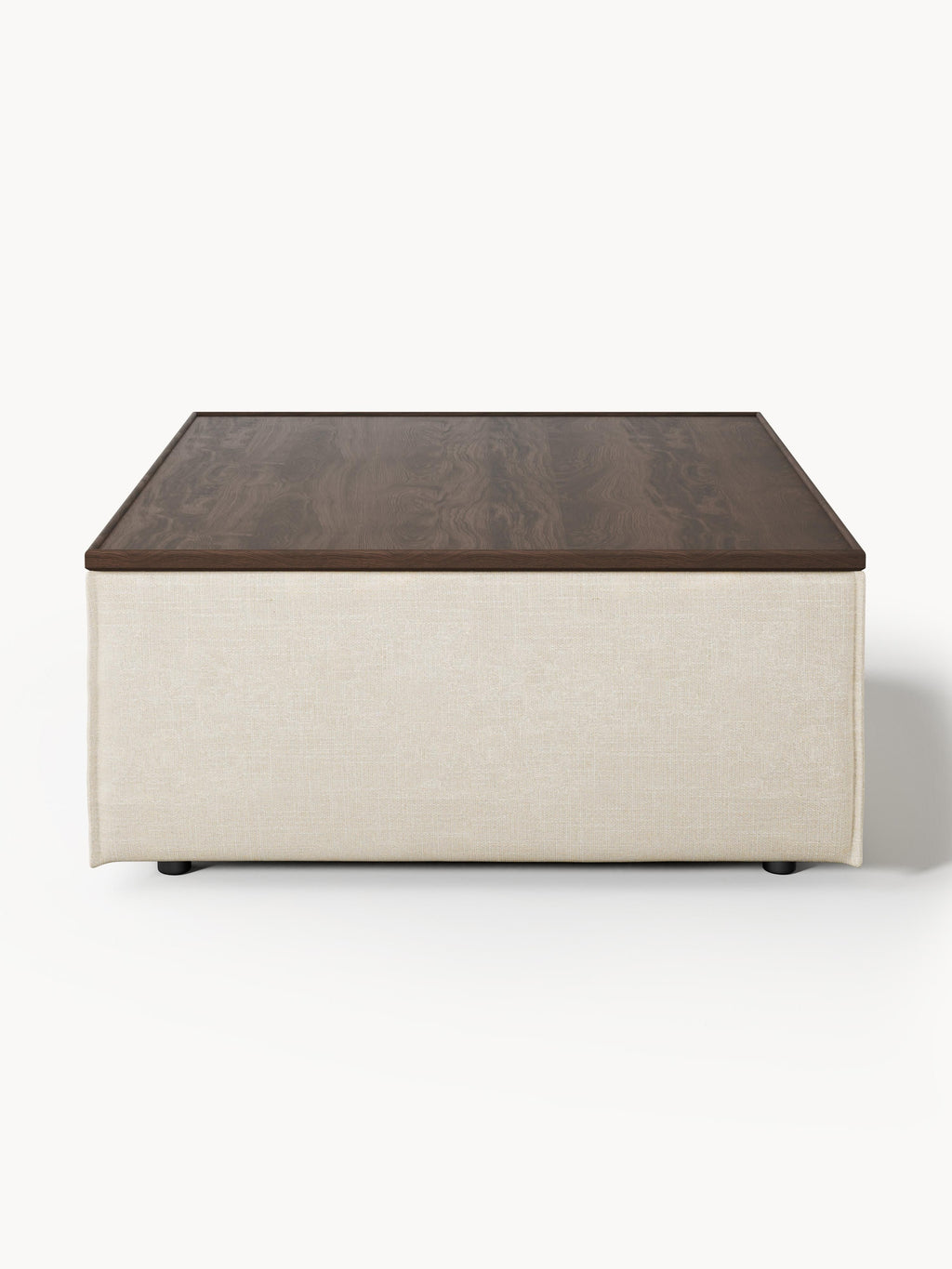 Sofa-Hocker Lennon aus Leinen-Mix mit Stauraum