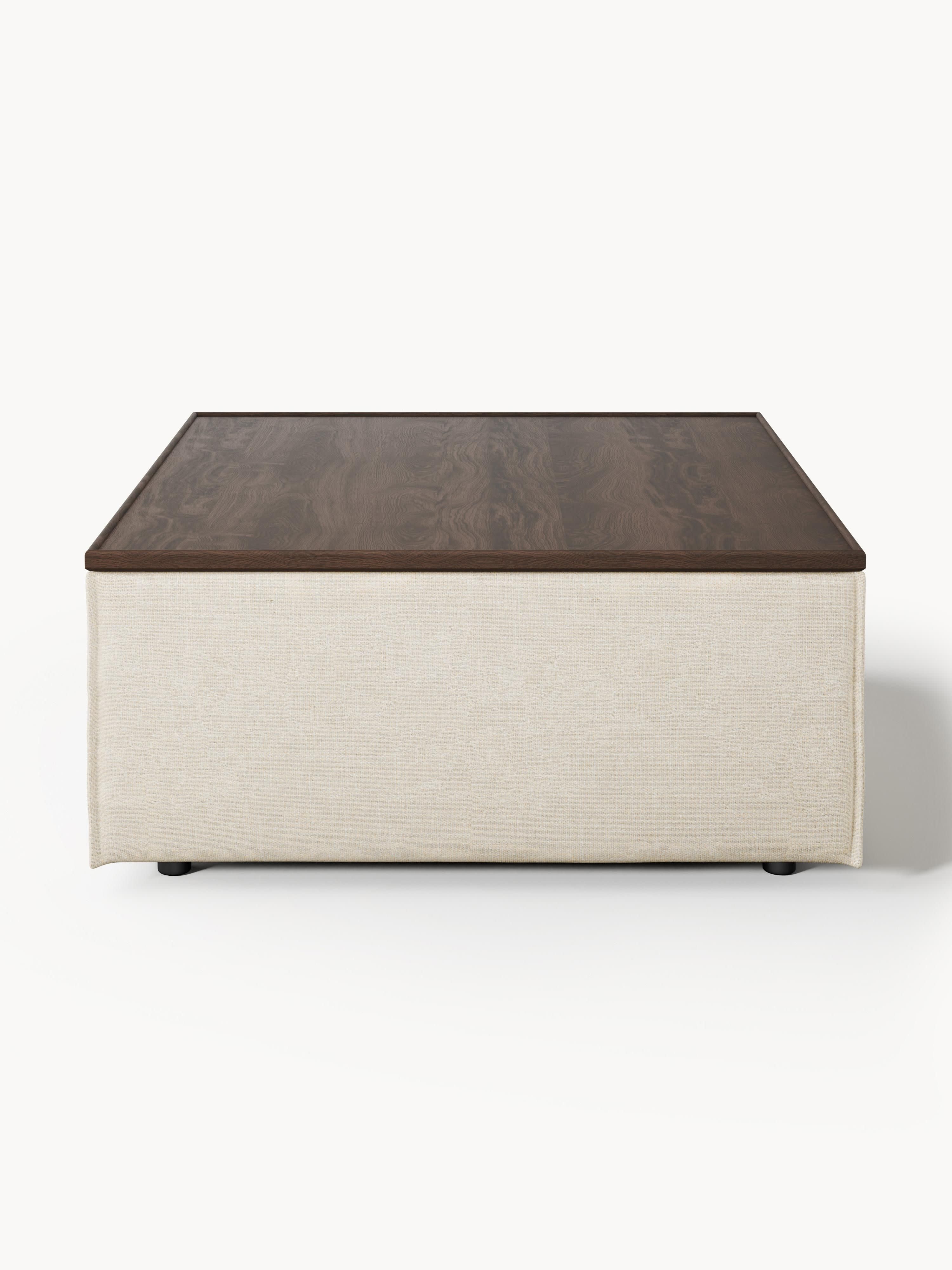 Sofa-Hocker Lennon aus Leinen-Mix mit Stauraum